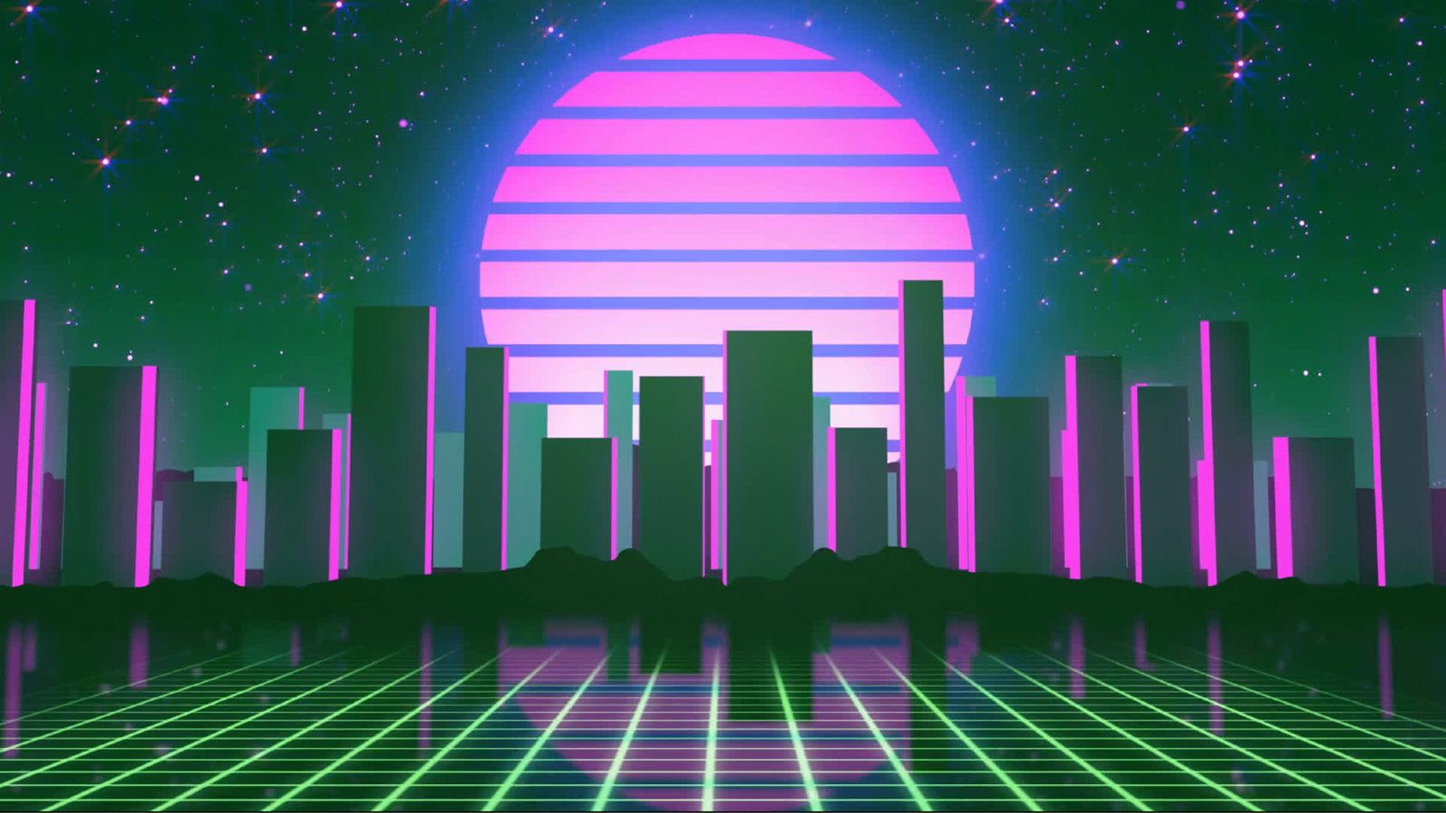 1600x900 Neon Synthwave Background • Motion Graphics Template • Uppbeat
