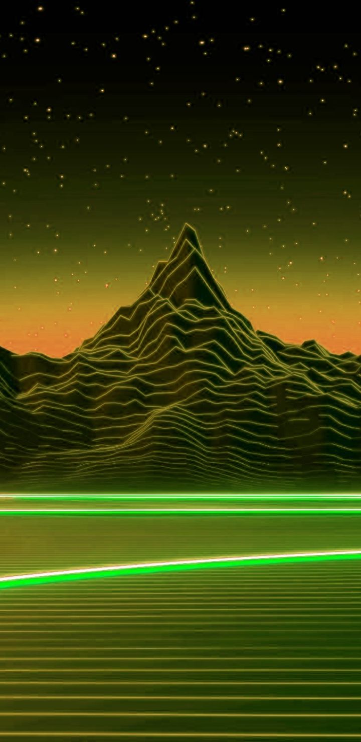 720x1480 Phone wallpaper: Artistic, Retro Wave, Mountain 1323372
