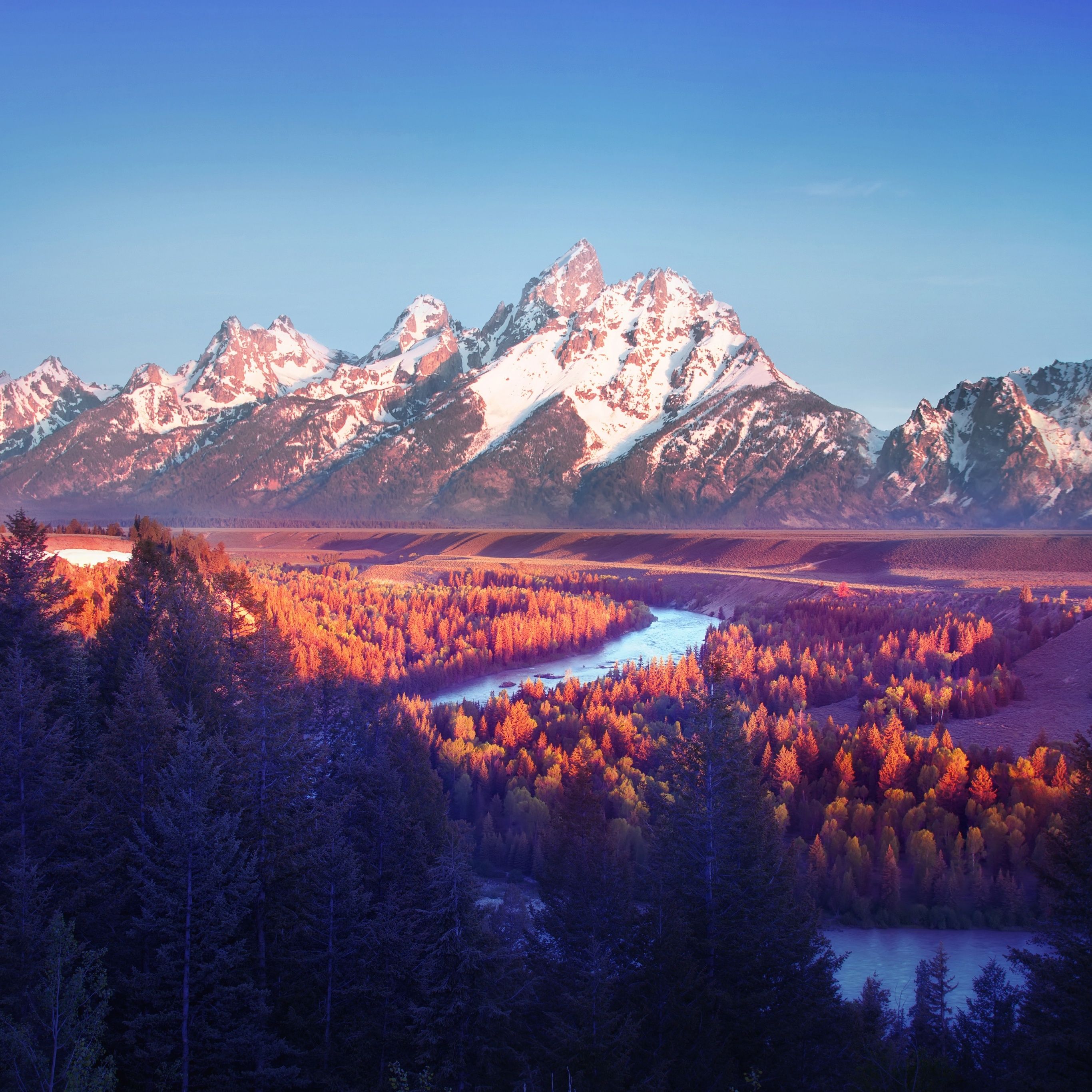 2732x2732 Grand Teton National Park Wallpaper 4K, Snake River, Wyoming