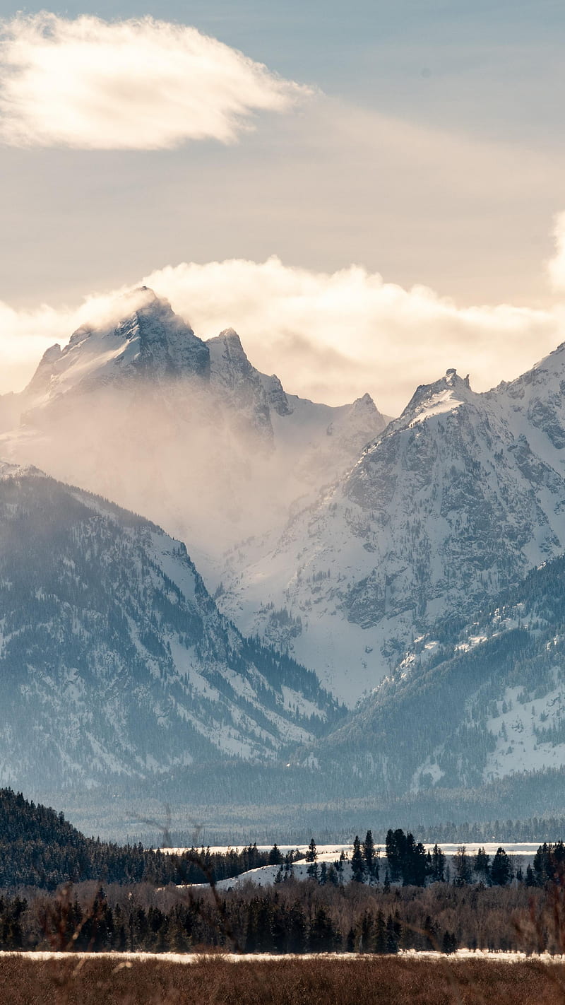 800x1422 Tetons National Park, Wyoming, USA, mountains, , Travel, Wyoming Winter, HD phone wallpaper
