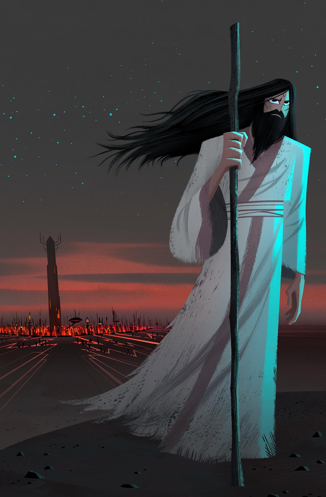 1049x1600 For fans of the animation and background style of Samurai Jack