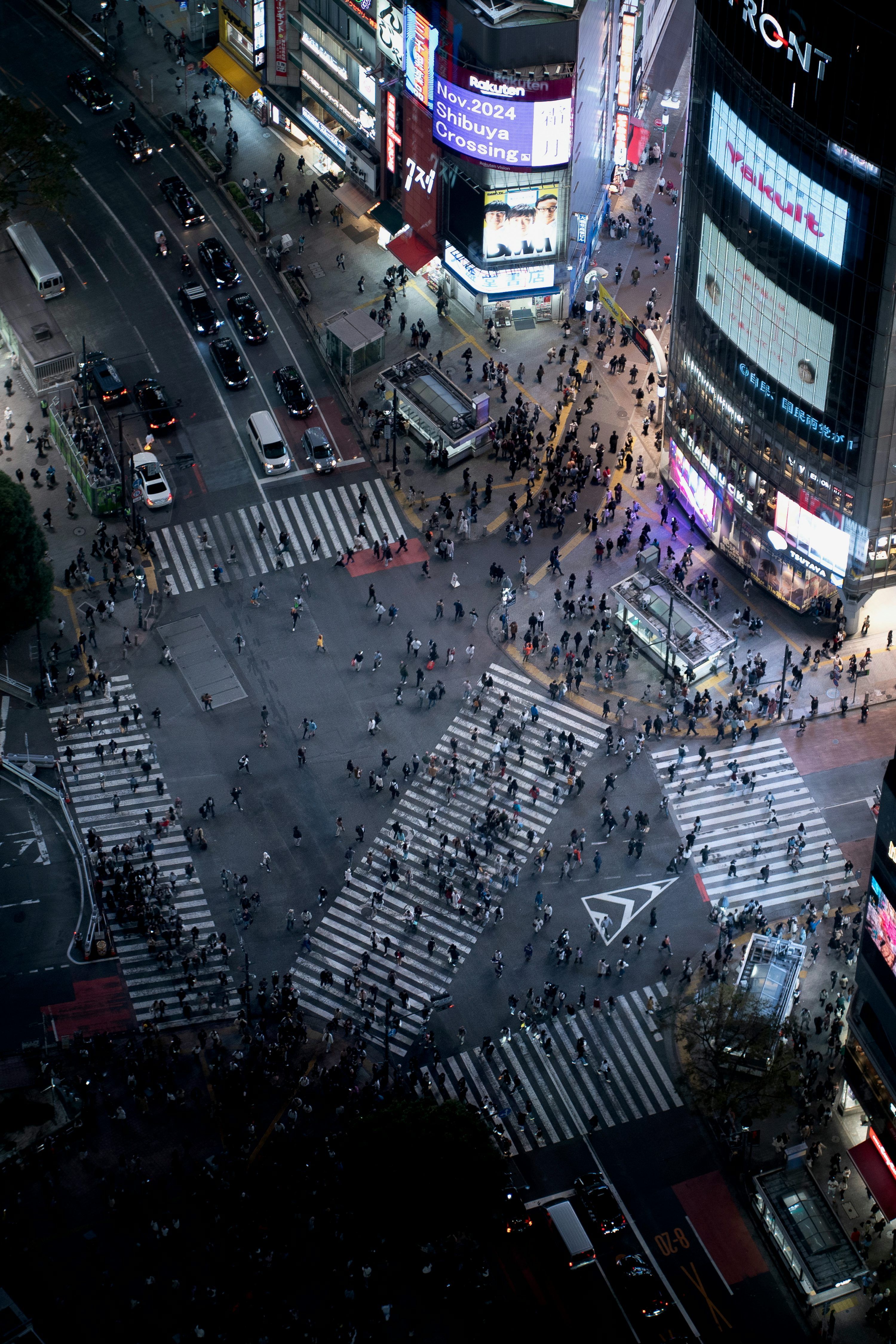 3000x4500 An aerial view of a busy city at night photo