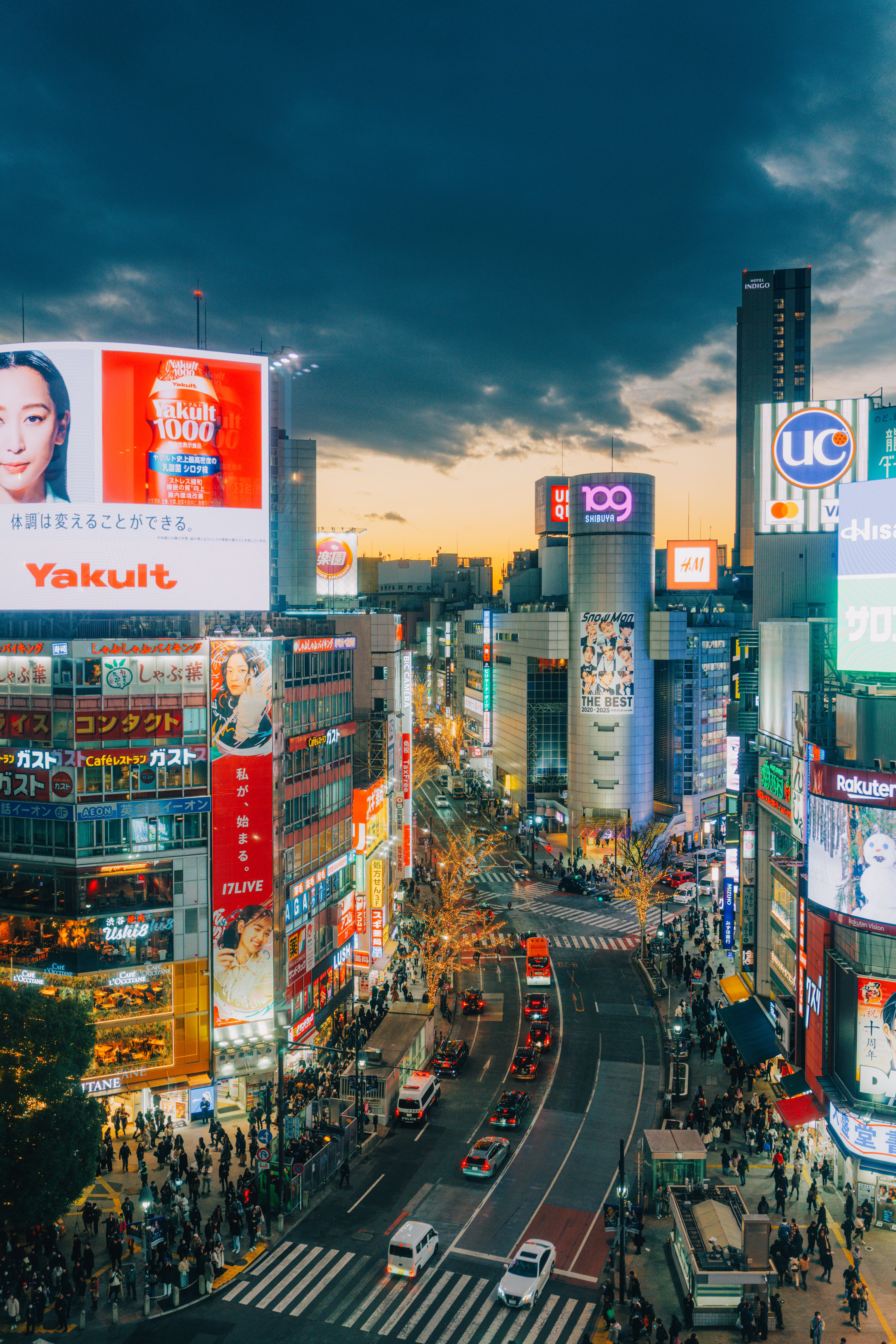 6336x9504 Aerial View of Shibuya Crossing at Night in Tokyo · Free