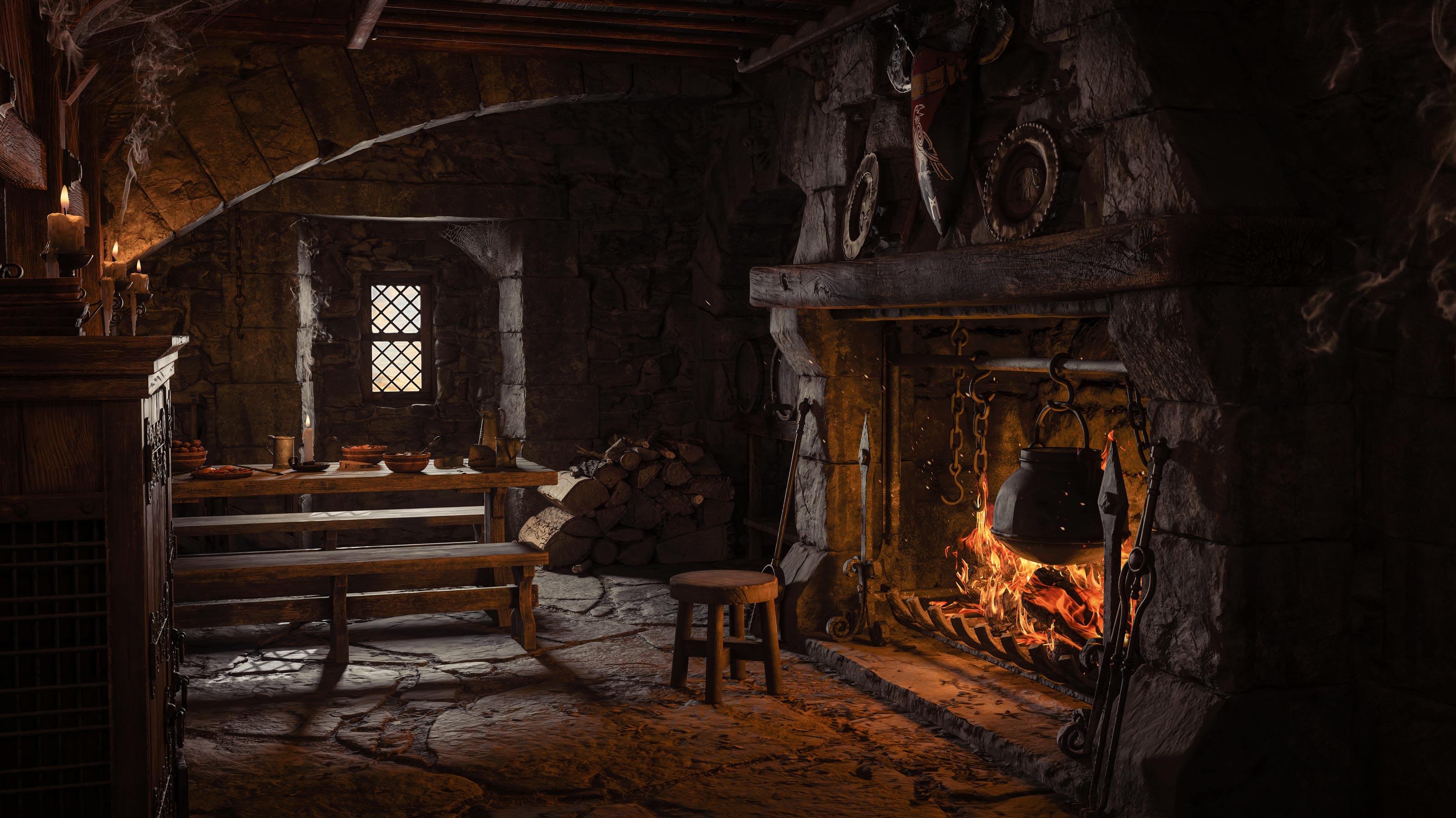 3200x1800 Medieval Tavern Inn Wall Mural