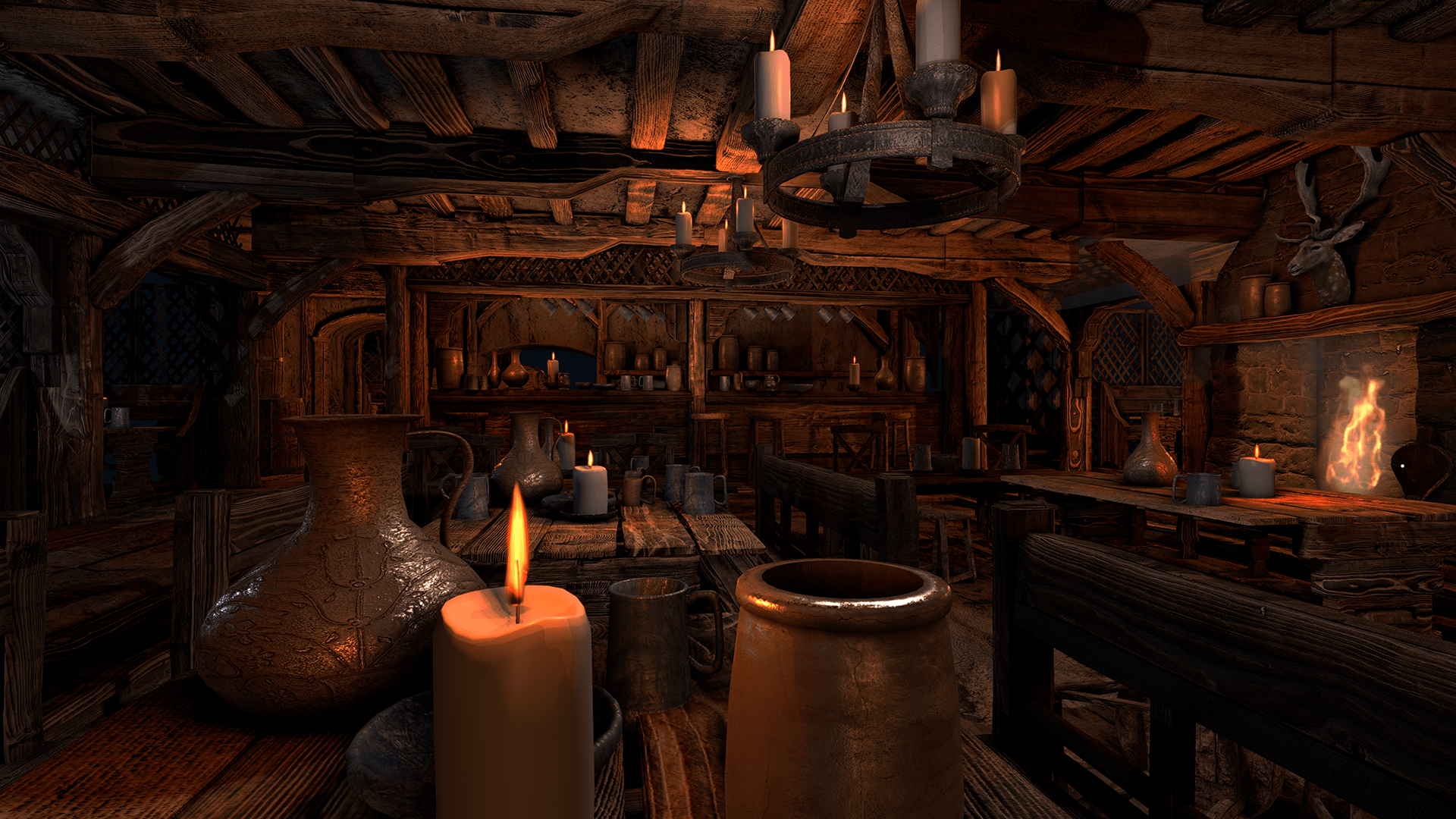 1920x1080 Fantasy Tavern Wallpaper
