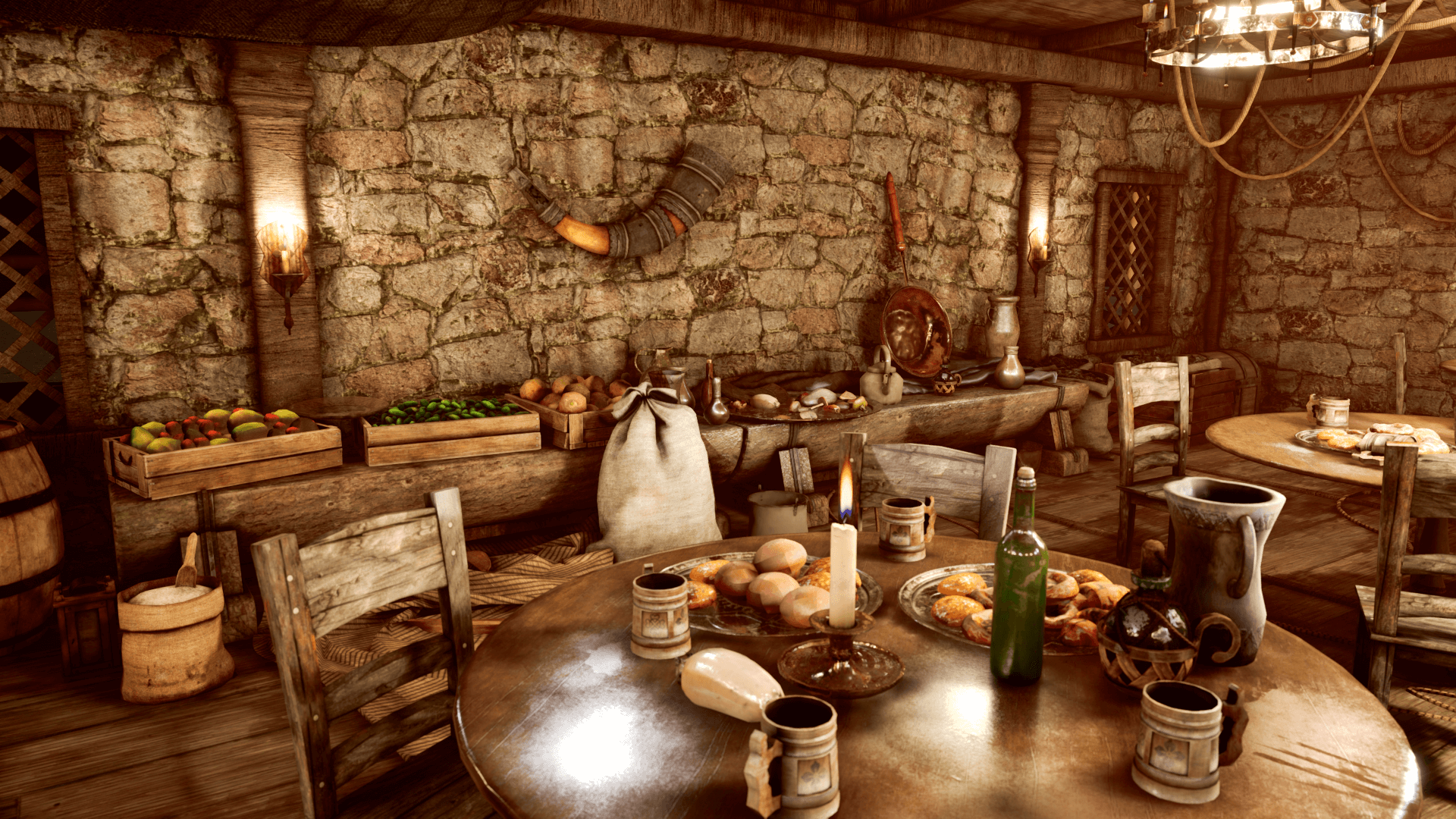 1920x1080 Medieval Tavern Environment