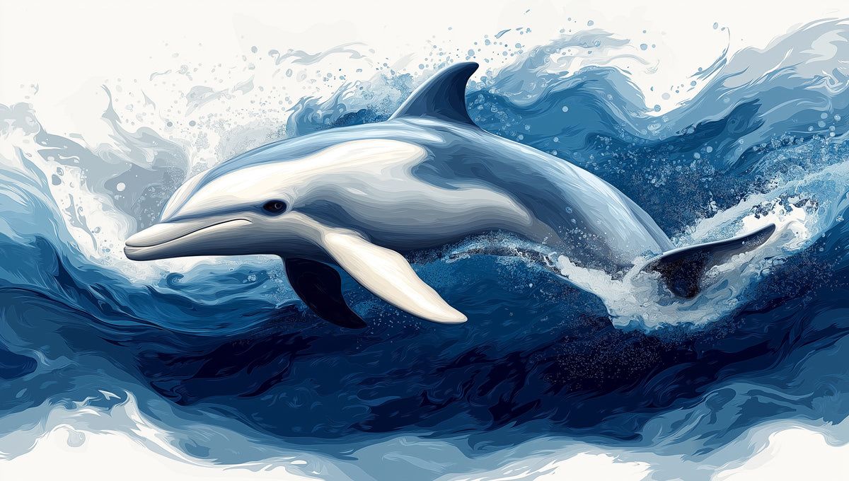 1200x680 Dolphin in Motion Mural Wallpaper