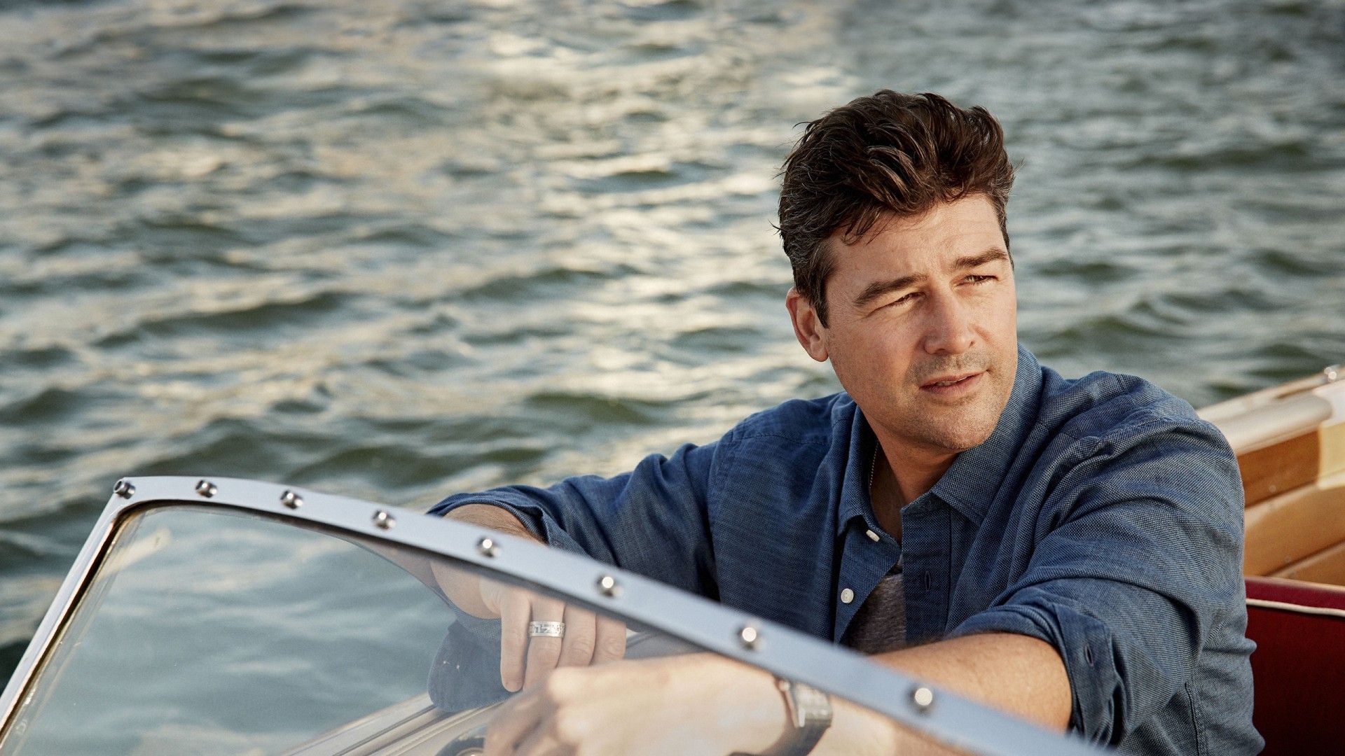 1920x1080 Actor Kyle Chandler Is Driving A Boat HD Kyle Chandler Wallpaper