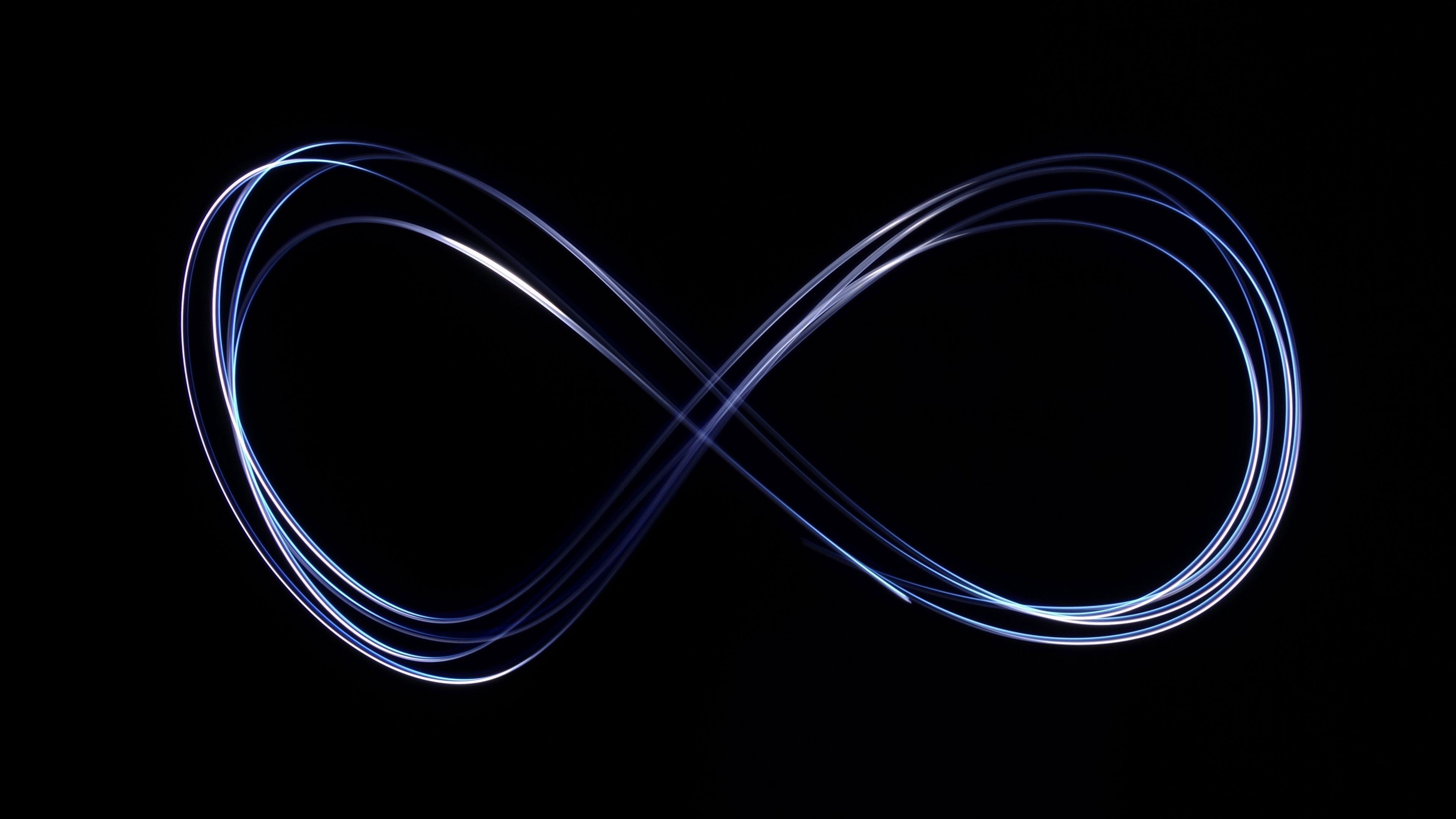 3840x2160 blue infinity freezelight darkness wallpaper background 4K HD Black Wallpaper