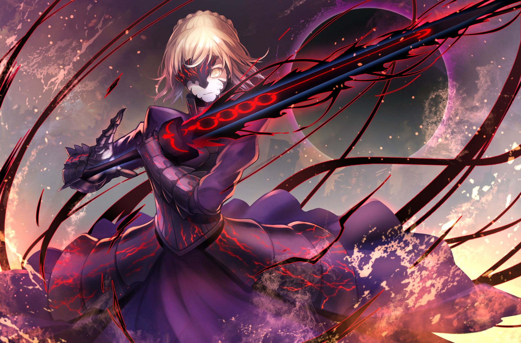 2199x1447 Wallpaper sword, the saber, Fate / Grand Order, The destiny of a great campaign for mobile and desktop, section сёнэн, resolution 2199x1447