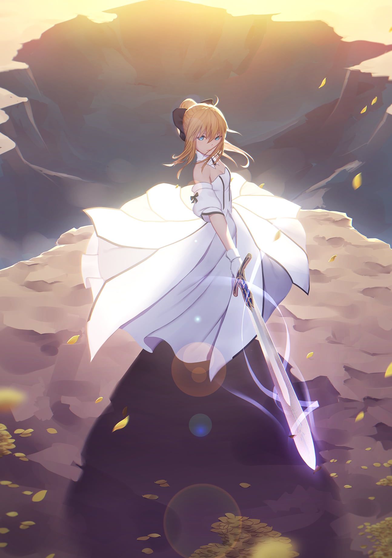 1294x1839 Fate Stay Night Bright Artoria Pendragon digital wallpaper, Fate Series, Saber, Saber Lily, sword HD wallpaper