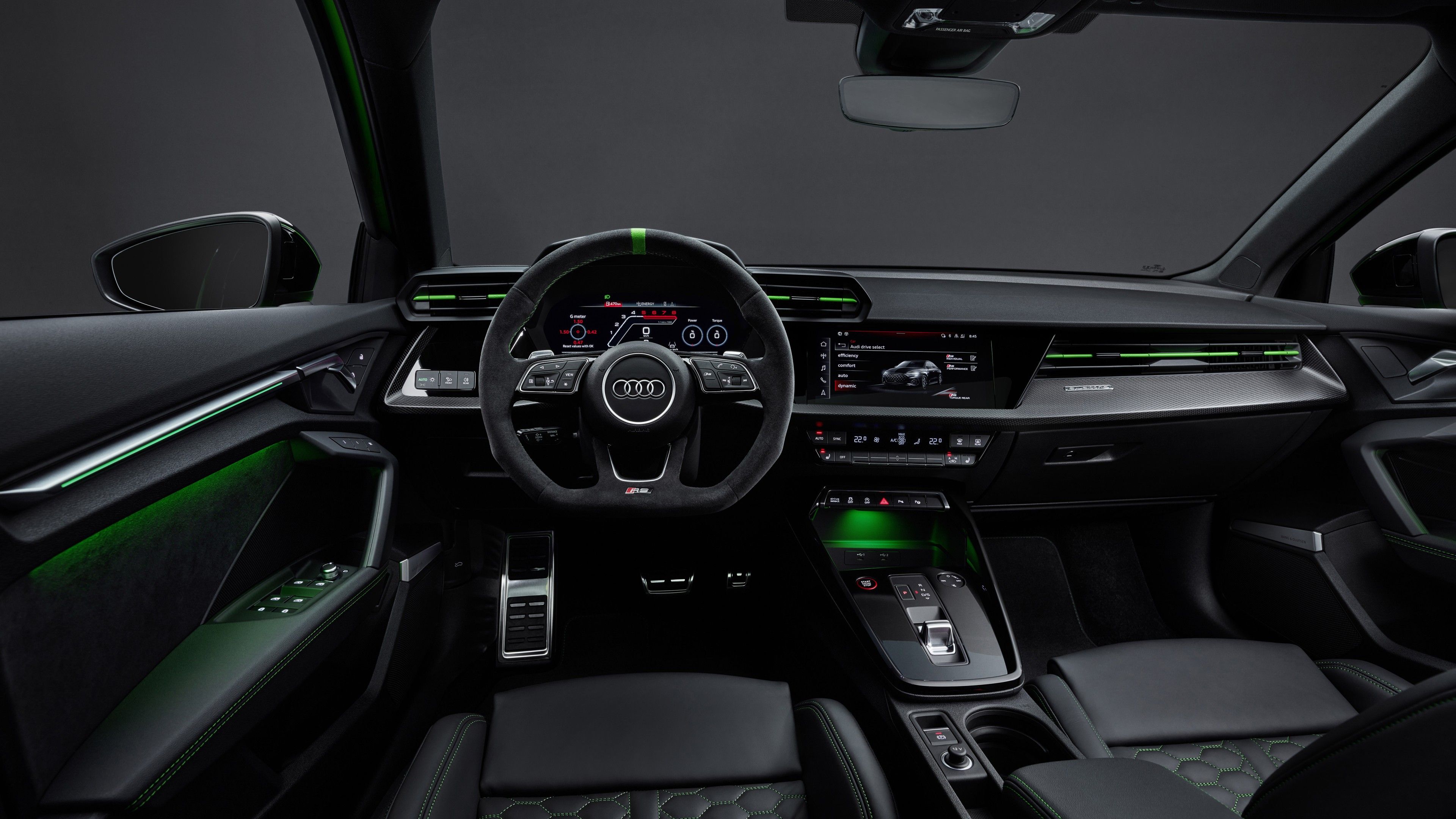 3840x2160 Audi RS 3 Sedan 2021 5K Interior Wallpaper Car Wallpaper