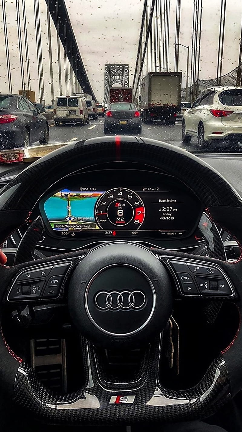 800x1424 Audi s6 interior, a a autos, car, germany, q rs wheel, HD phone wallpaper