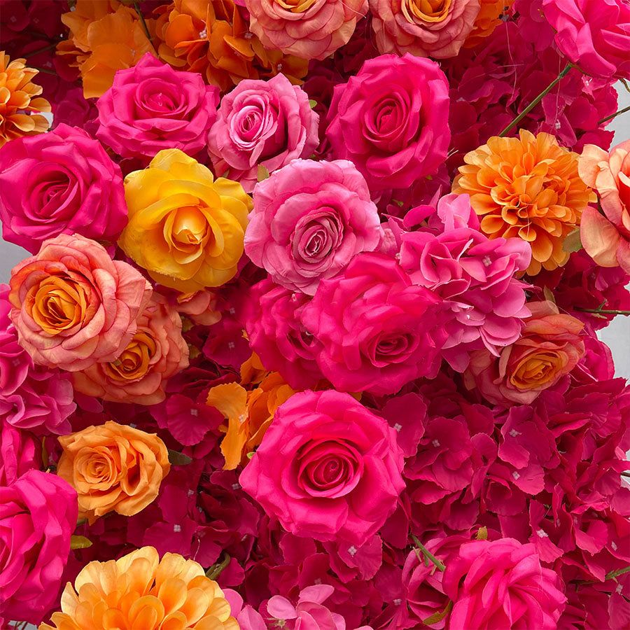 900x900 Roseytime Hot Pink Square Flower Arch Fabric Back For Wedding Decor, 8 x 8ft no frame