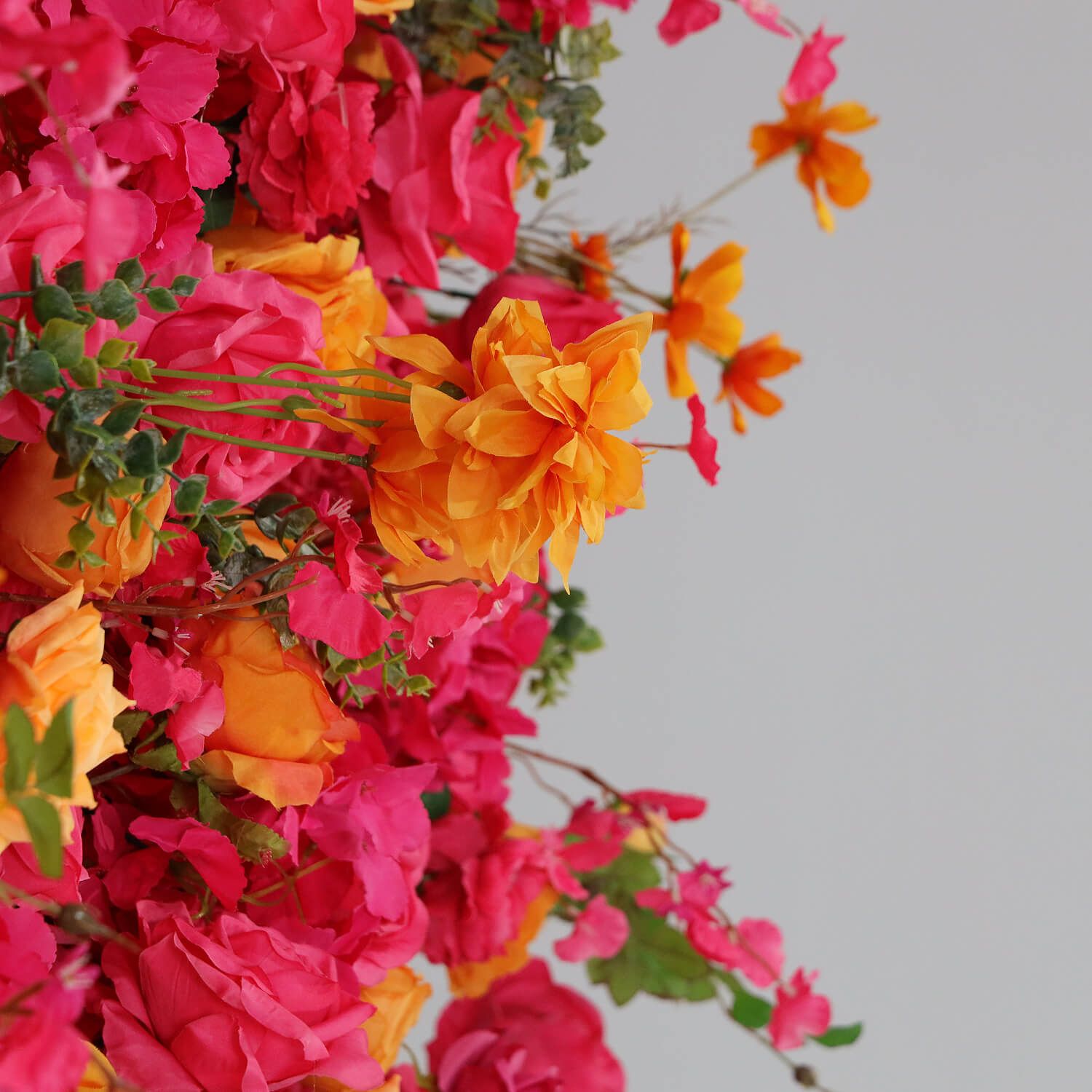 1500x1500 Vibrant Hot Pink and Orange Rose Flower Wall Backdrop for Weddings & Events, 2.4*2.4m (8*8ft) / Pink