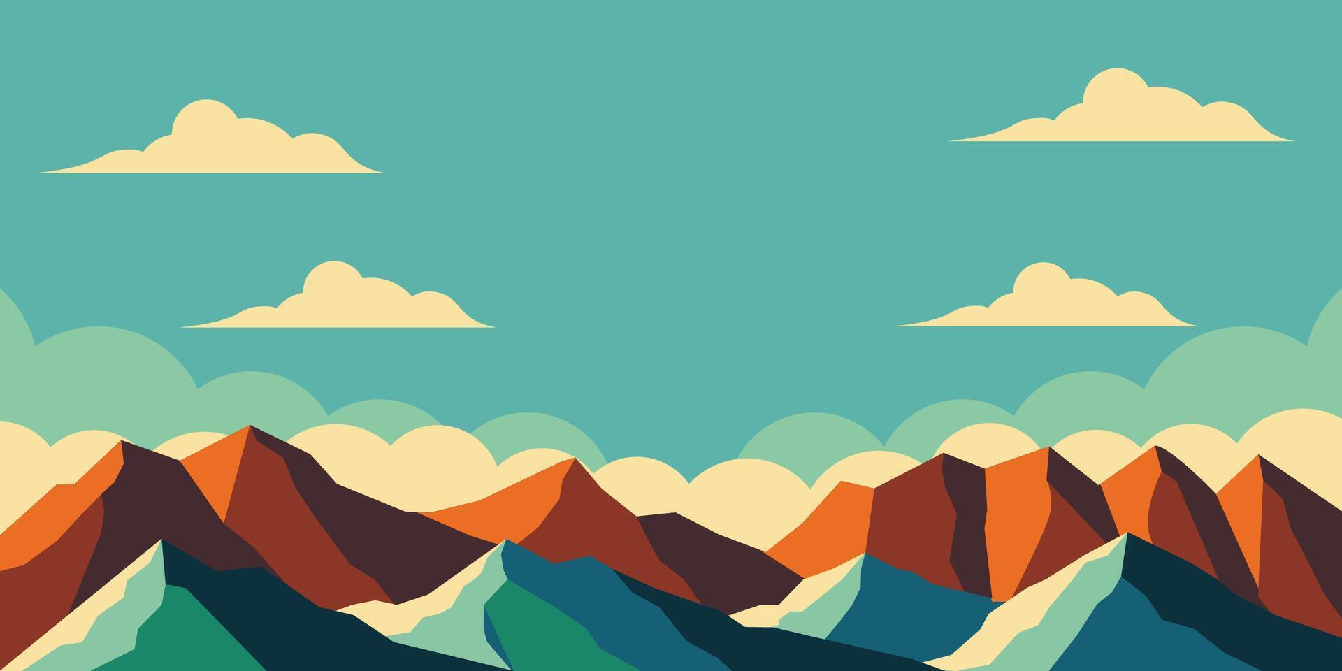 1920x960 mountain landscape horizontal banner illustration, mountain wallpaper