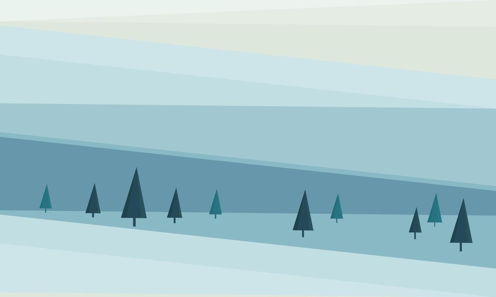1633x980 Beautiful abstract winter forest landscape. Horizontal landscape background in minimalist style. Vector illustration