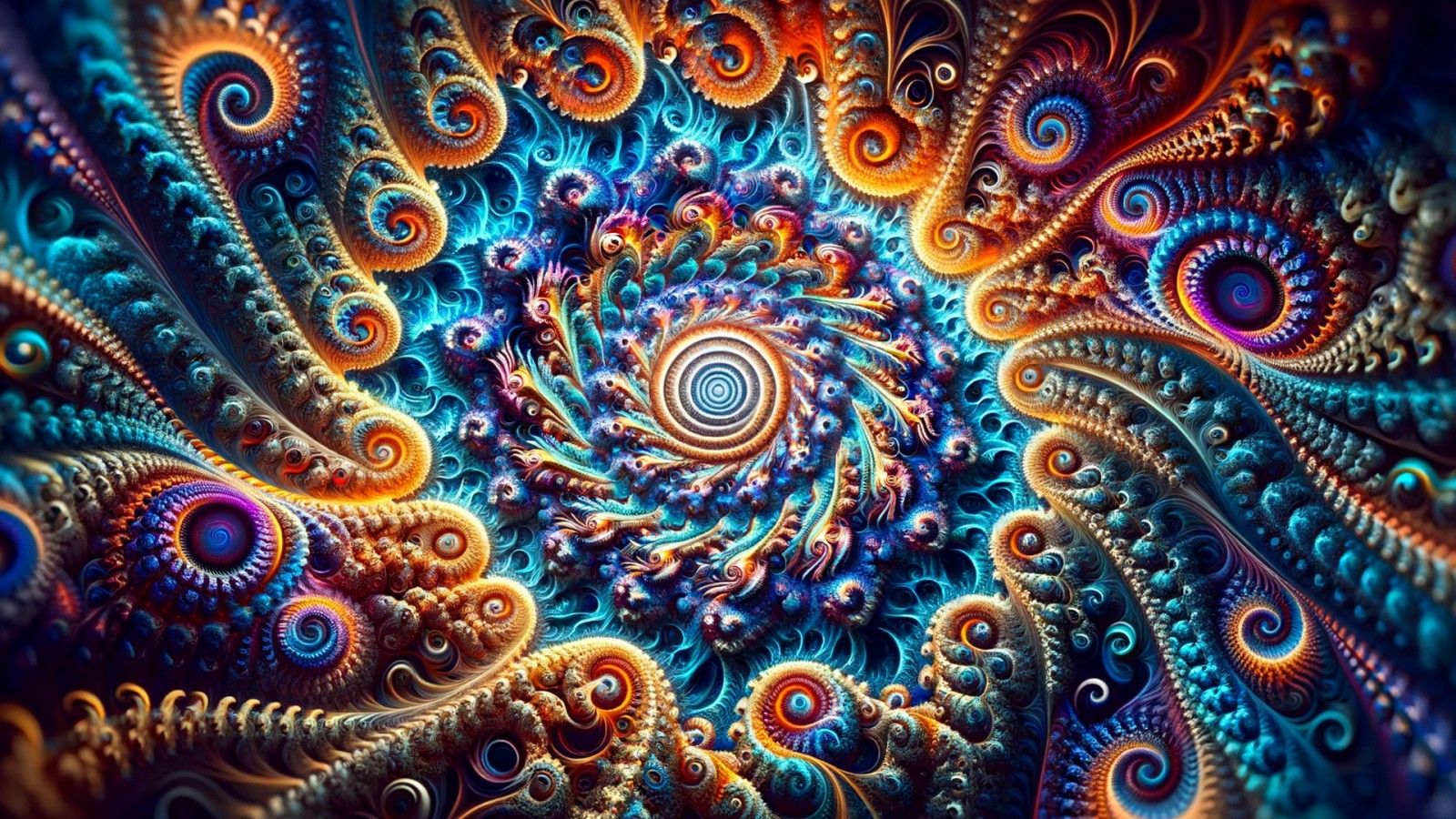 1600x900 horizontal abstraction wallpaper mesmerizing fractal landscape visual symphony of colors features HD Abstract Wallpaper