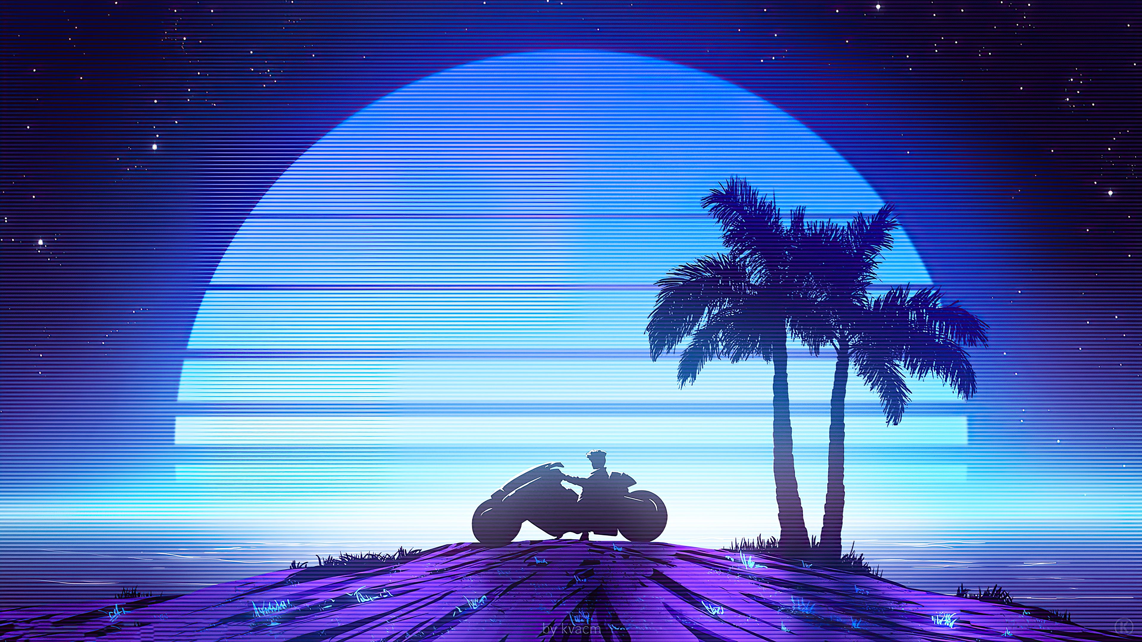 3840x2160 Riding To Synthwave Beach 4K , HD 4k Wallpaper, Image, Background, Photos and Picture