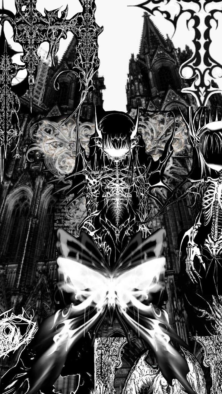 736x1308 Black and white goth wallpaper. Gothic y2k wallpaper, Blackwhite, Dark