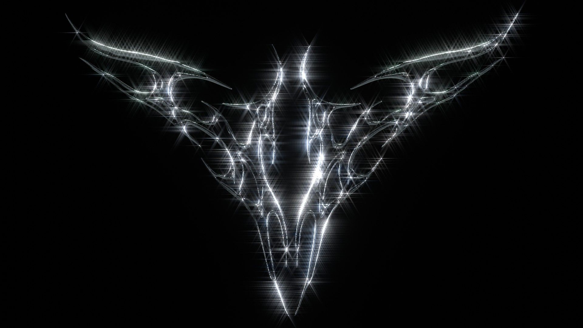 1920x1080 Tribal Wings Chrome Type Goth Grunge Y2k 3D Model
