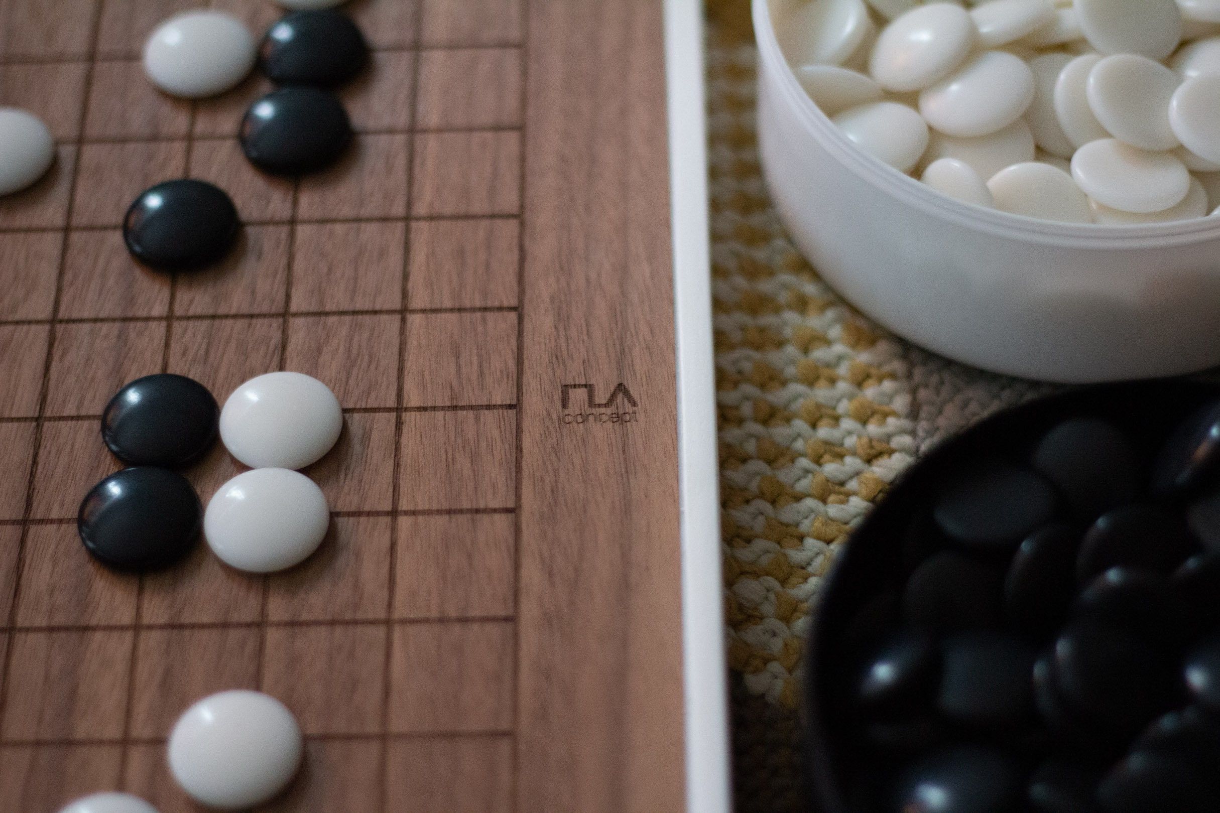 2430x1620 Modern Go Set, Wooden Go Board Game, Handmade Unique Go Set With Board, Luxury Personalized Gift, Go Pieces, 19x 15x 13x Walnut
