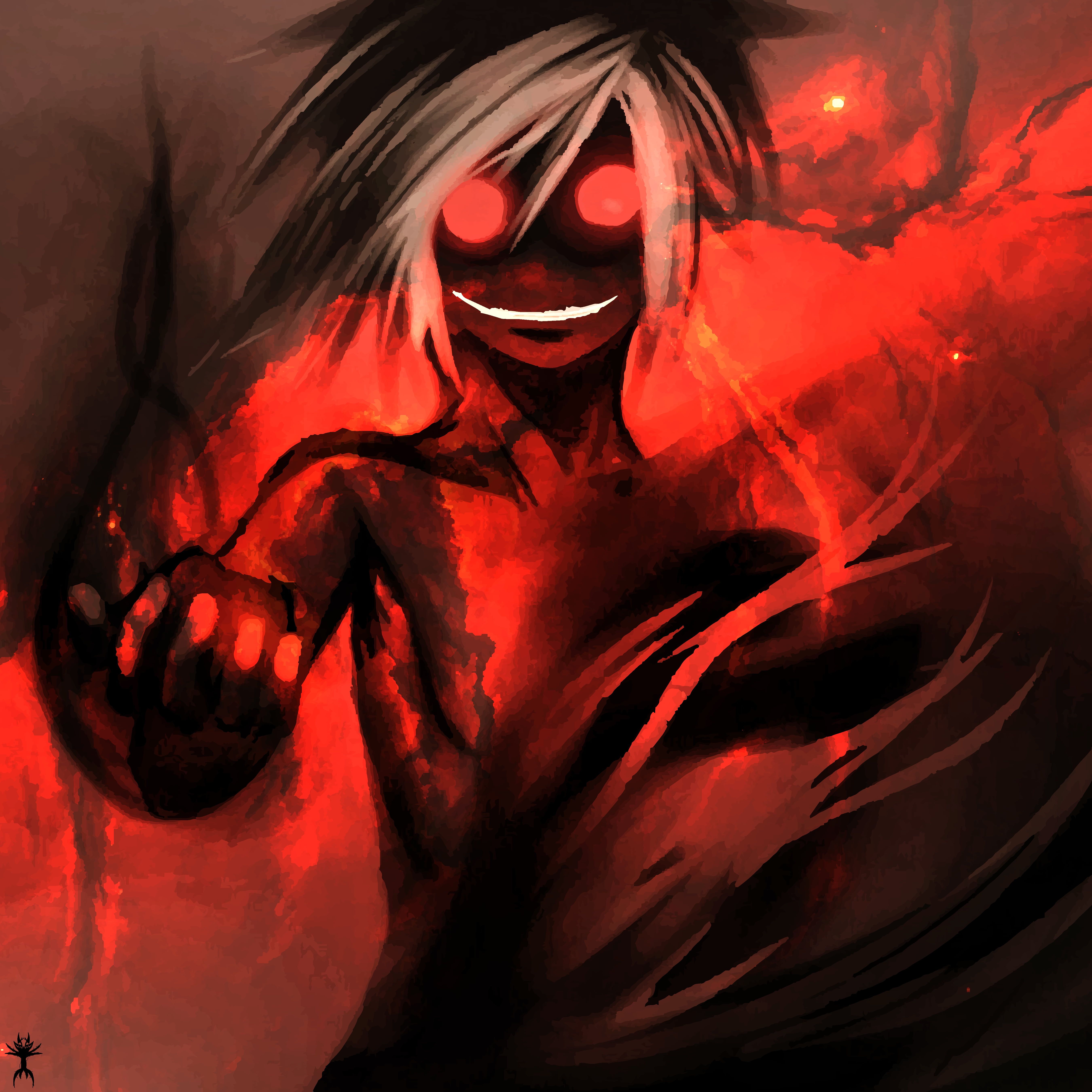 5400x5400 Anime Demon Red Wallpaper