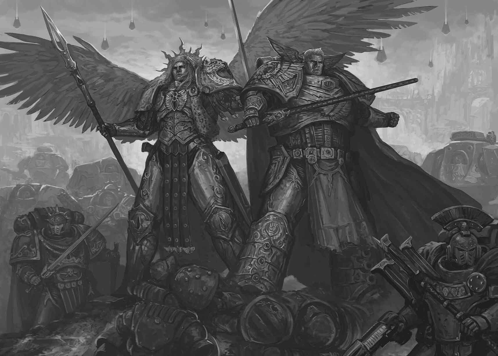 1715x1225 Sanguinius and Rogal Dorn of Terra fanart