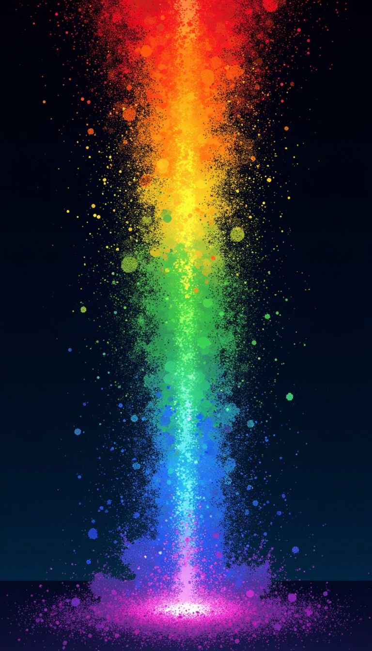 768x1344 Download Rainbow Pixel Cascade Image, Pixel, Cascade