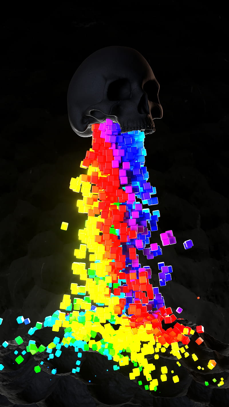 800x1422 HD pixel rainbow wallpaper