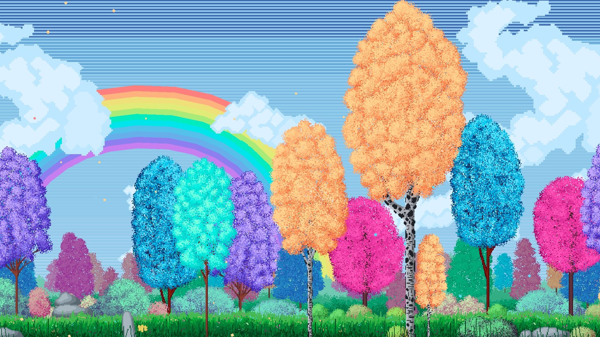 1920x1080 Rainbow Forest Art. Free By Feony Labs