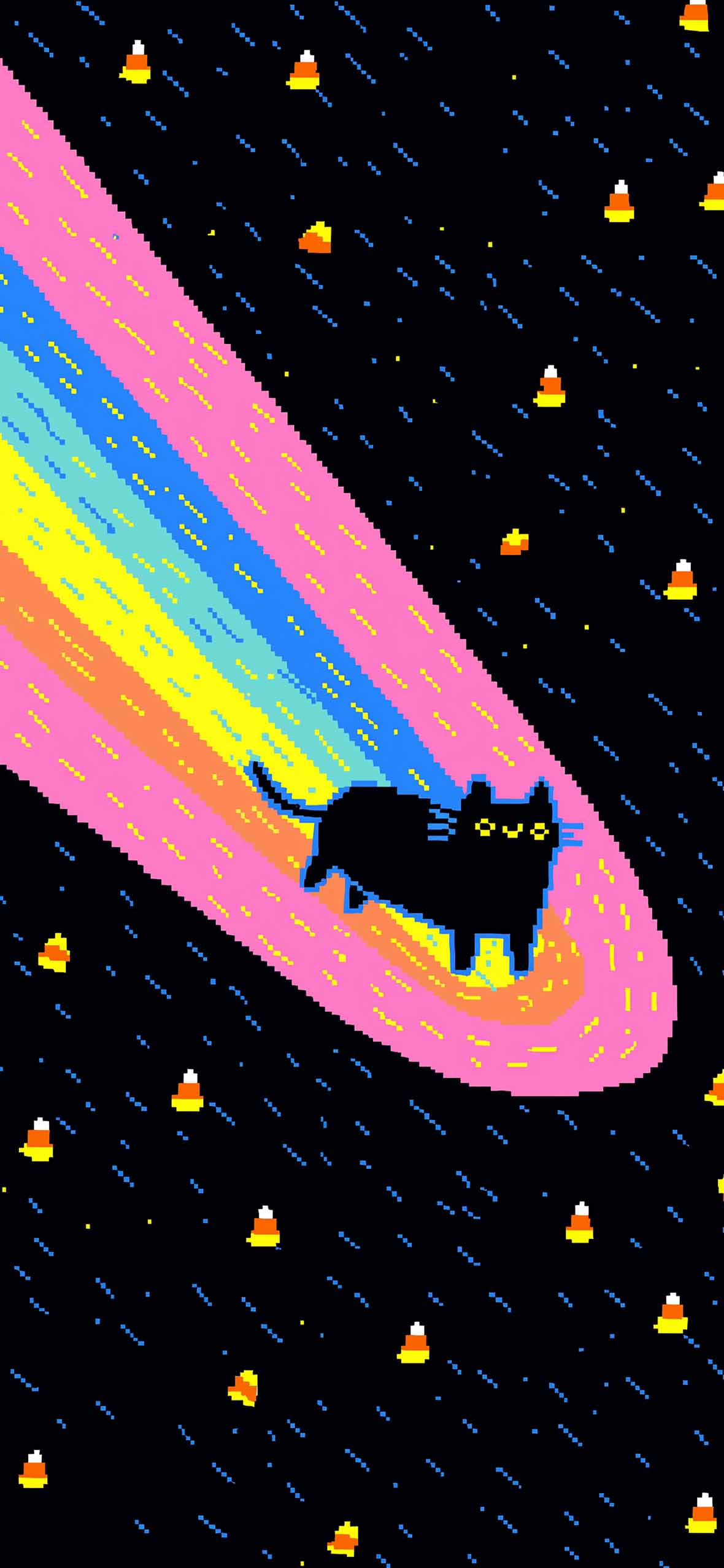 1180x2554 Nyan Cat Style Pixel Art Wallpaper Phone Wallpaper HD