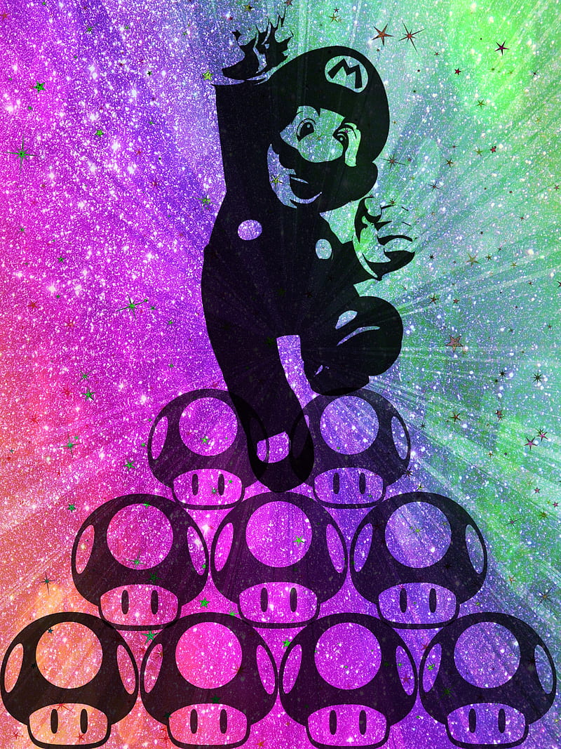 800x1067 Mushroom Mario, game, games, gaming, glitter, mario party, mushrooms, nintendo, HD phone wallpaper