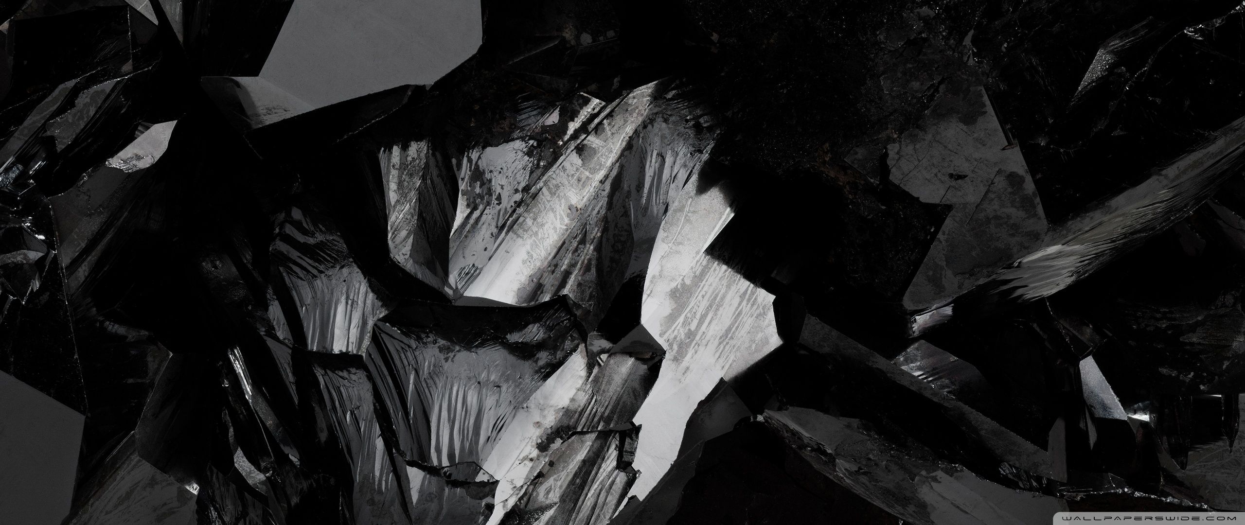 2560x1080 Abstract Black Obsidian Background 4K UHD Wallpaper for UltraHD Desktop and TV : Widescreen and UltraWide Display : Dual Monitor : Smartphone and Tablet Devices