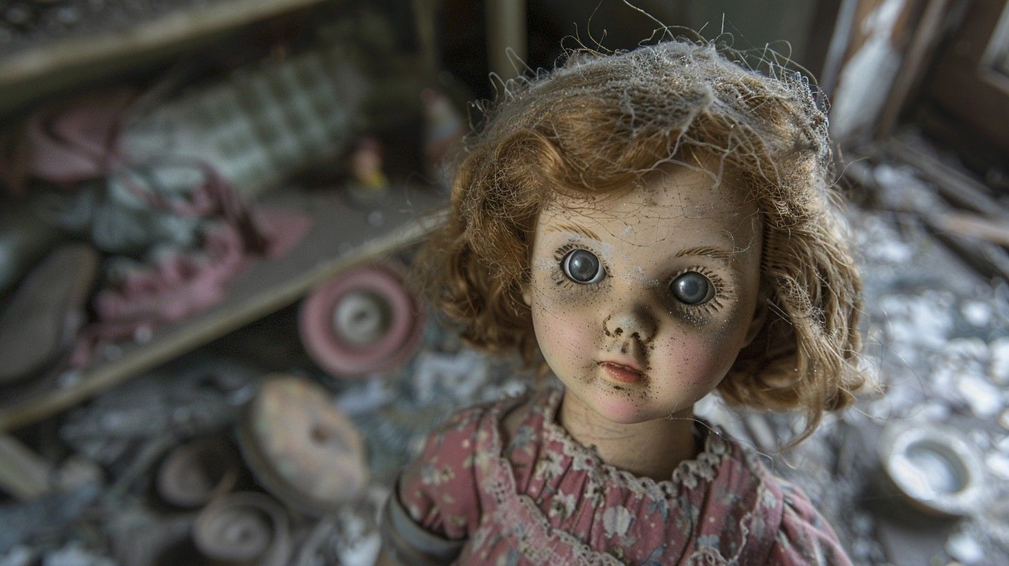 1456x816 Free Vintage Doll Portrait Image, Vintage, Eerie
