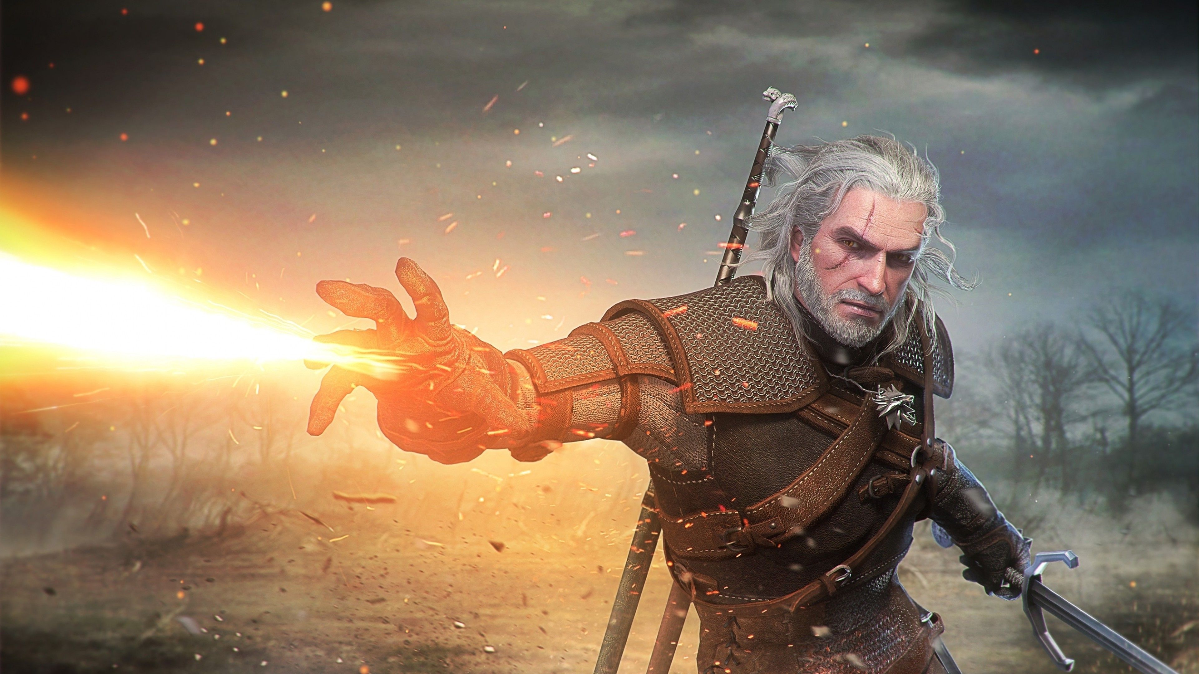 3840x2160 Geralt Of Rivia, The Witcher 3: Wild Hunt, Video Games, Sword Wallpaper HD / Desktop and Mobile Background