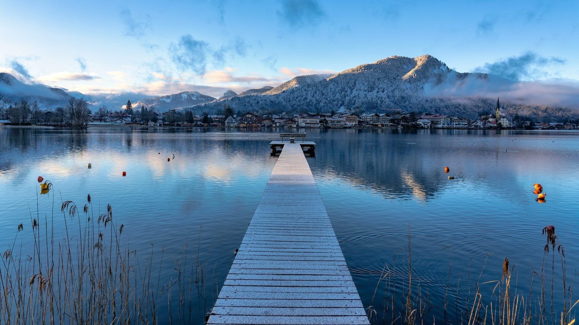 1920x1080 Tegernsee im Winter, Bayern, Deutschland