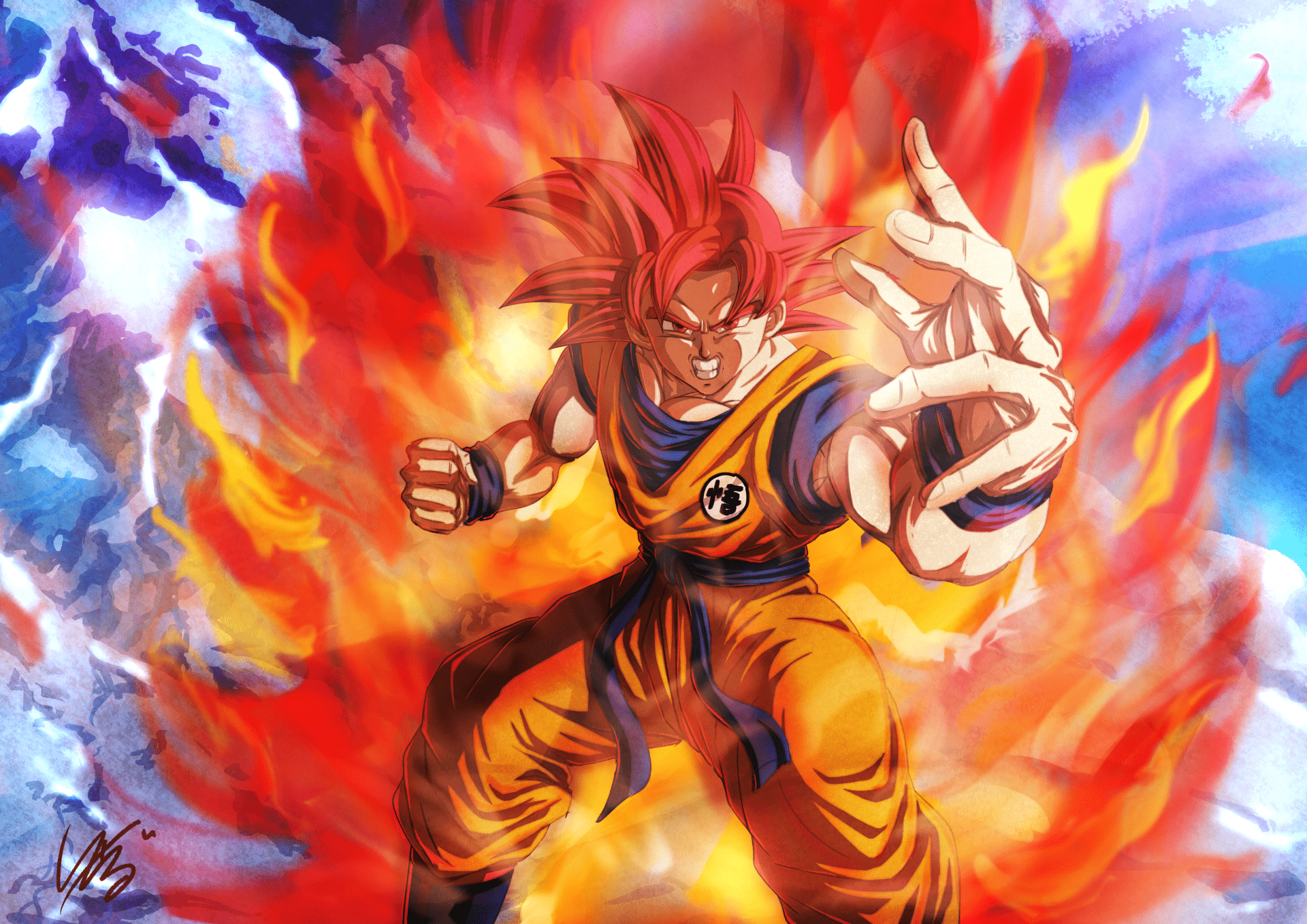 1920x1358 4K Ultra HD Super Saiyan God Goku