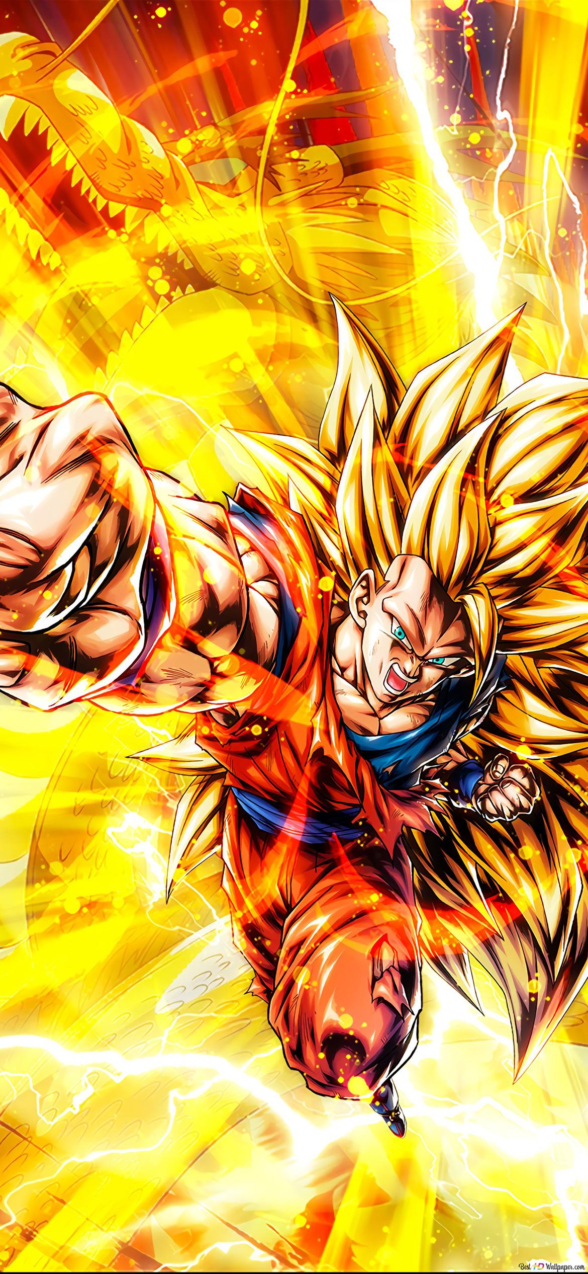 1170x2532 Super Saiyan 3 Goku Dragon Fist from Wrath of the Dragon for Mobile DB HD wallpaper download