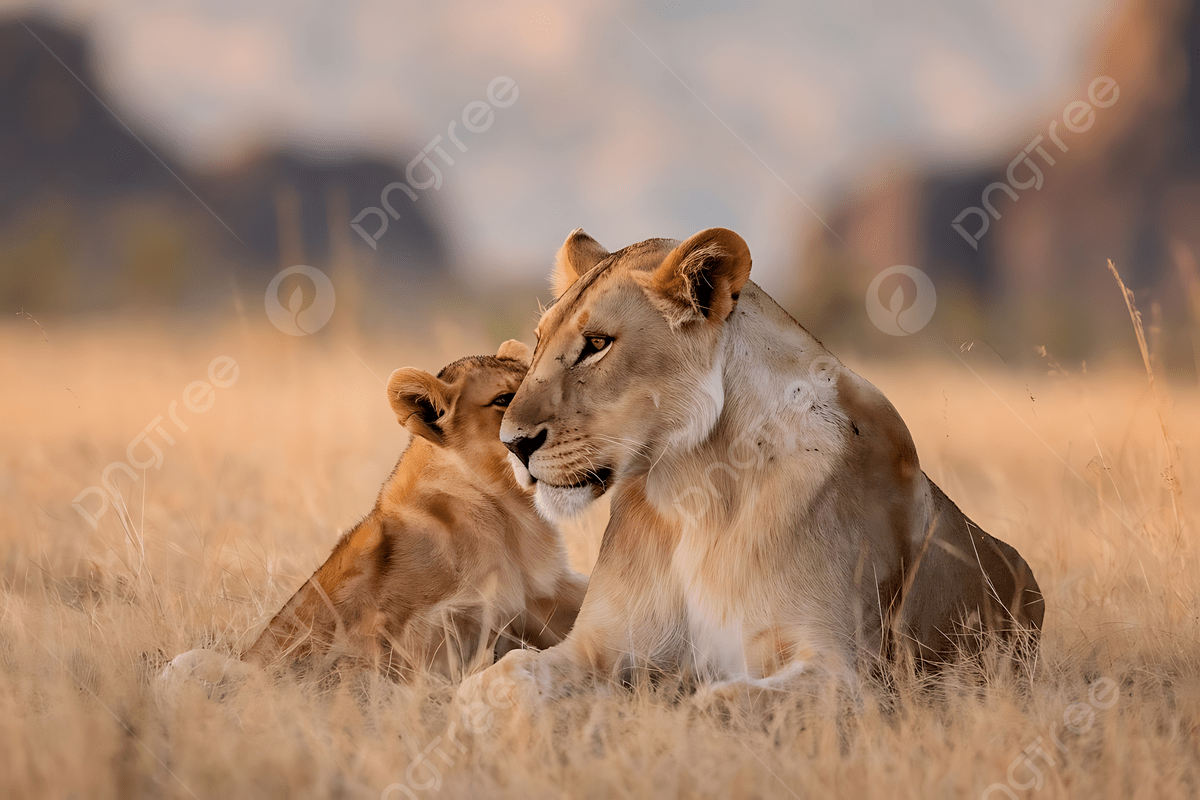 1200x800 Majestic Lioness Nurturing Her Cub In African Savanna, Lion Mother, Lion Cub, Wildlife Photography Background Image And Wallpaper for Free Download