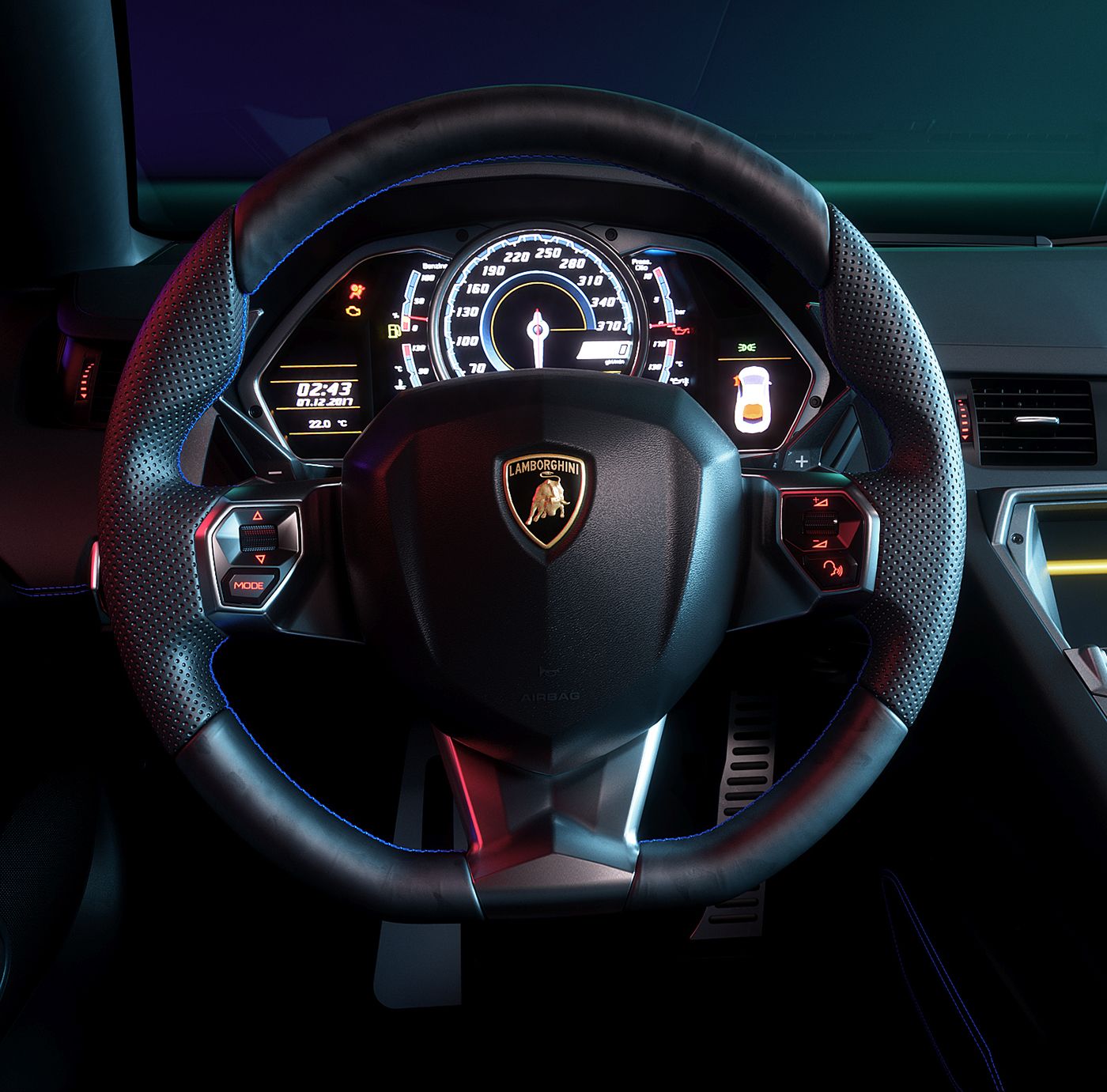 1400x1381 CGI. Lamborghini Aventador Interior (3). Image - Behance