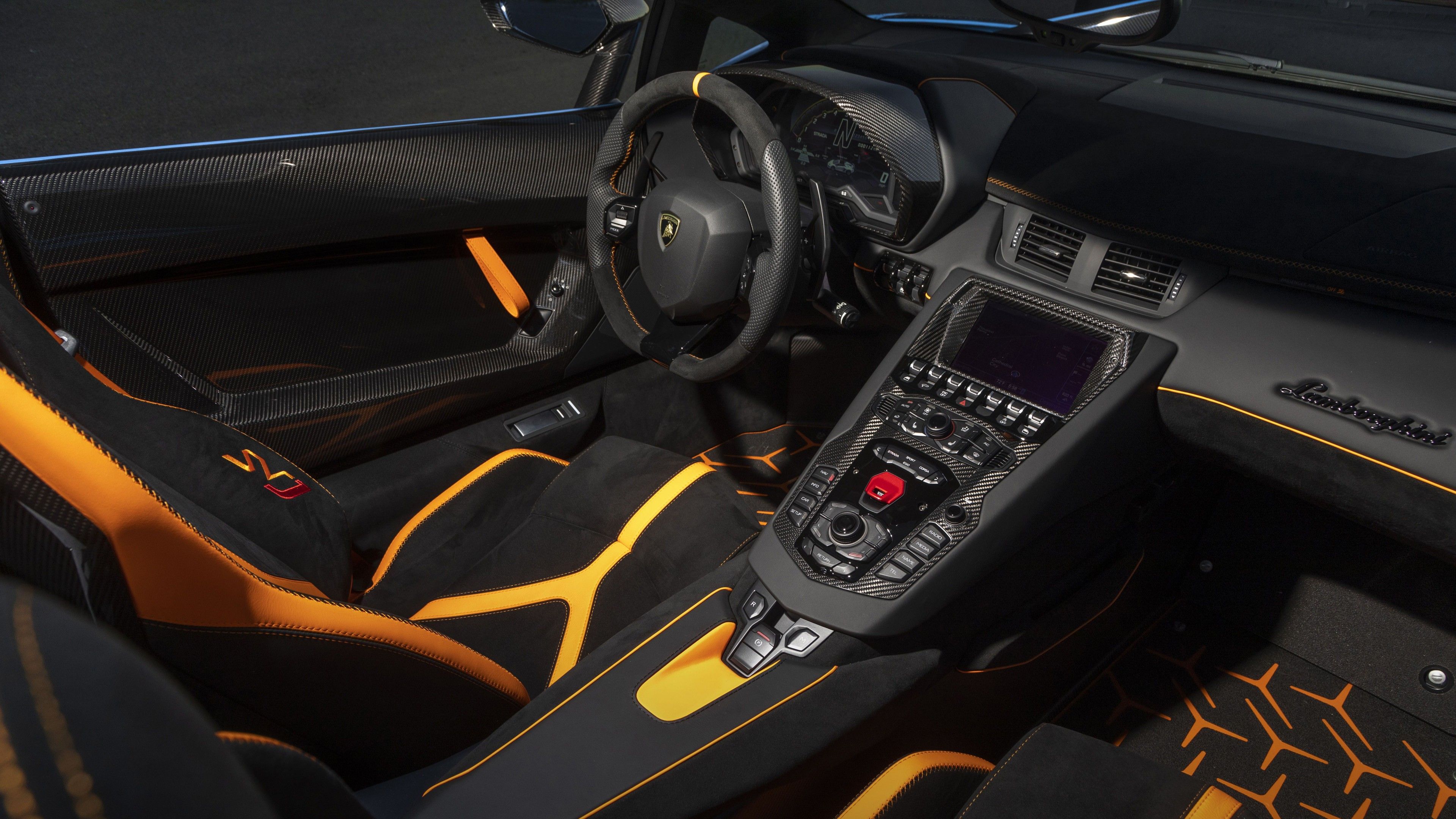3840x2160 Lamborghini Aventador SVJ Roadster Interior 4K 5K Wallpaper Car Wallpaper
