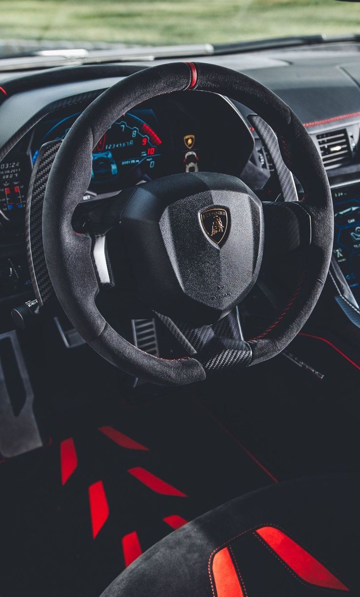 736x1219 Red and Black Sports Car Interior Wallpaper. Автомобили мечты, Автомобиль lamborghini