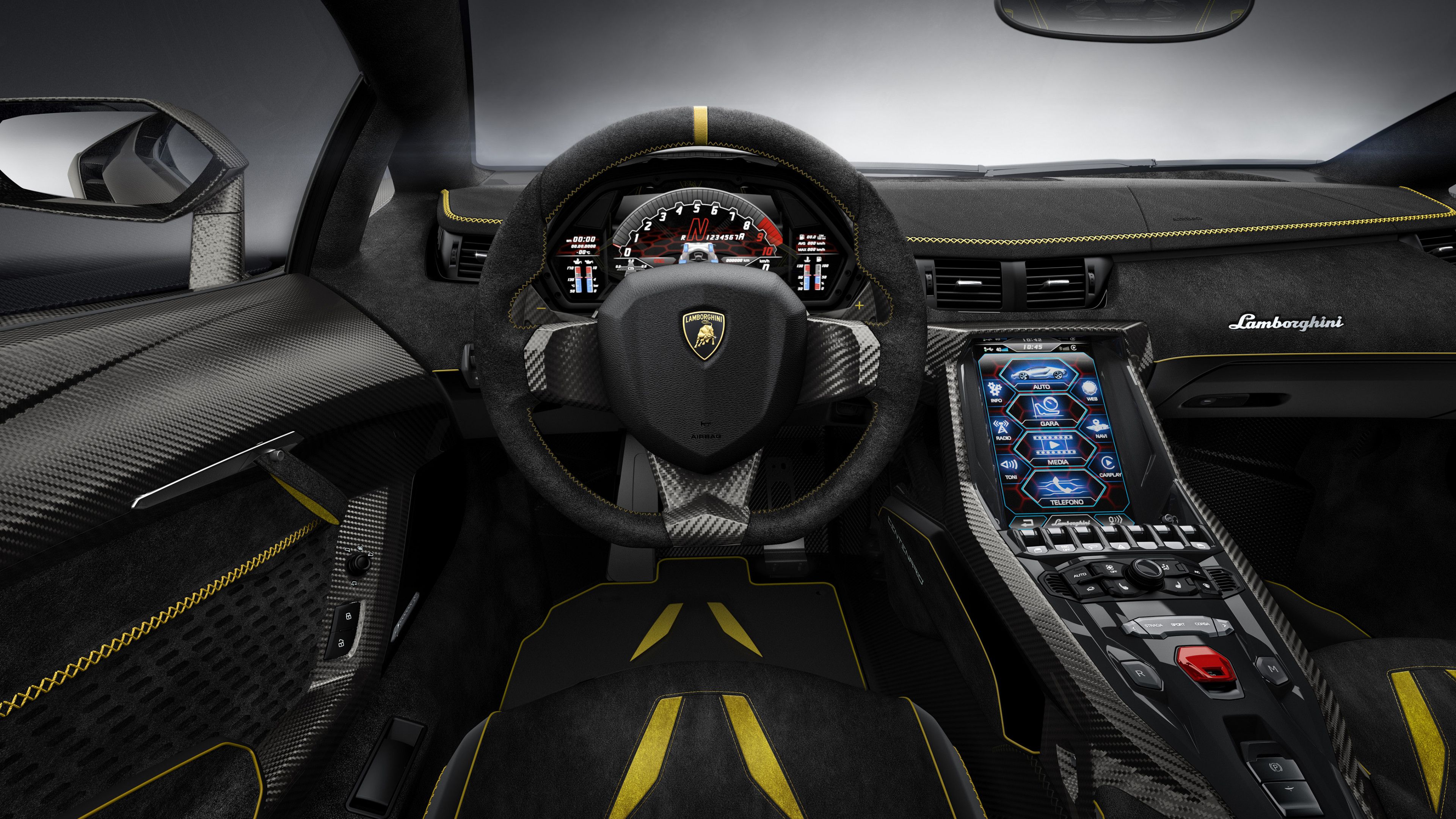 3840x2160 Interior rendering of Lamborghini Centenario Wallpaper 4K for Desktop