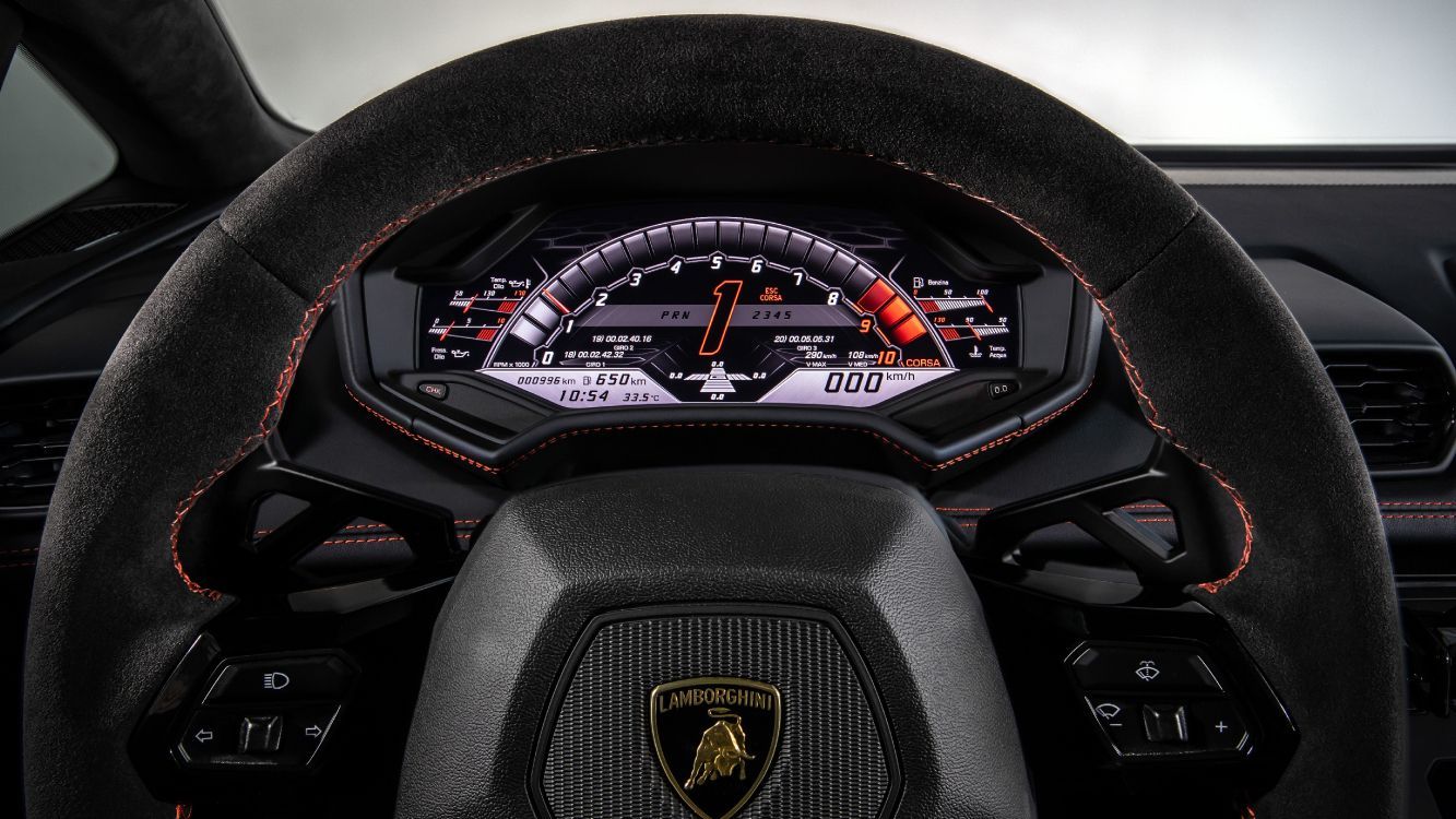 1333x750 Wallpaper Lamborghini Interior, 2020 Lamborghini Huracan EVO, Lamborghini, 2019 Lamborghini Huracan, Cars, Background Free Image