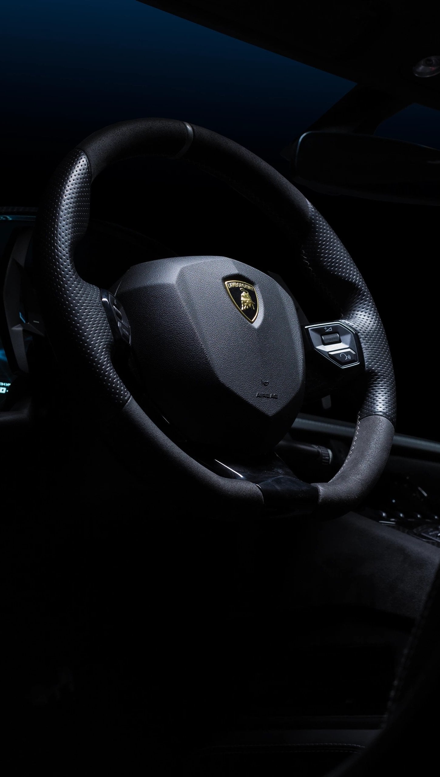 1450x2560 Lamborghini Aventador Ultimae Roadster Steering Wheel Wallpaper 4K for iPhone and Mobile Phone