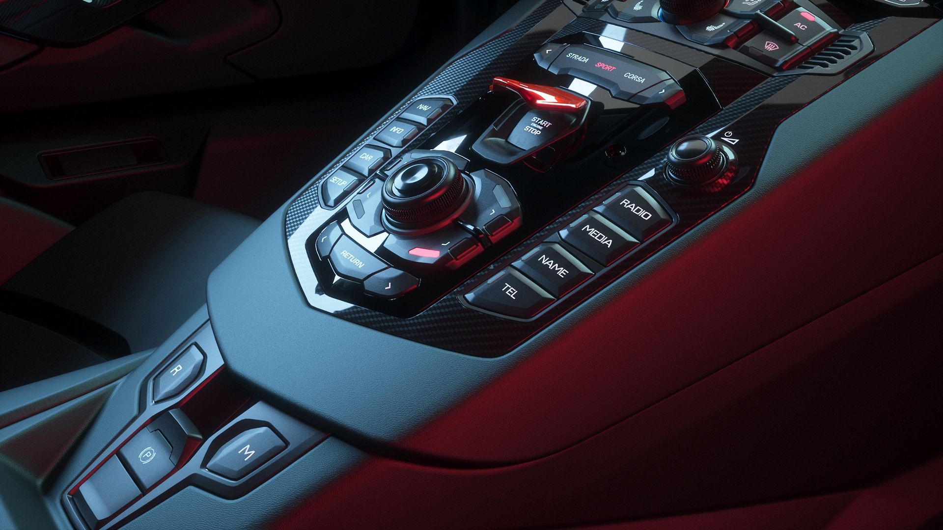1920x1080 Lamborghini Aventador Center Console. CGI (2). Image - Behance