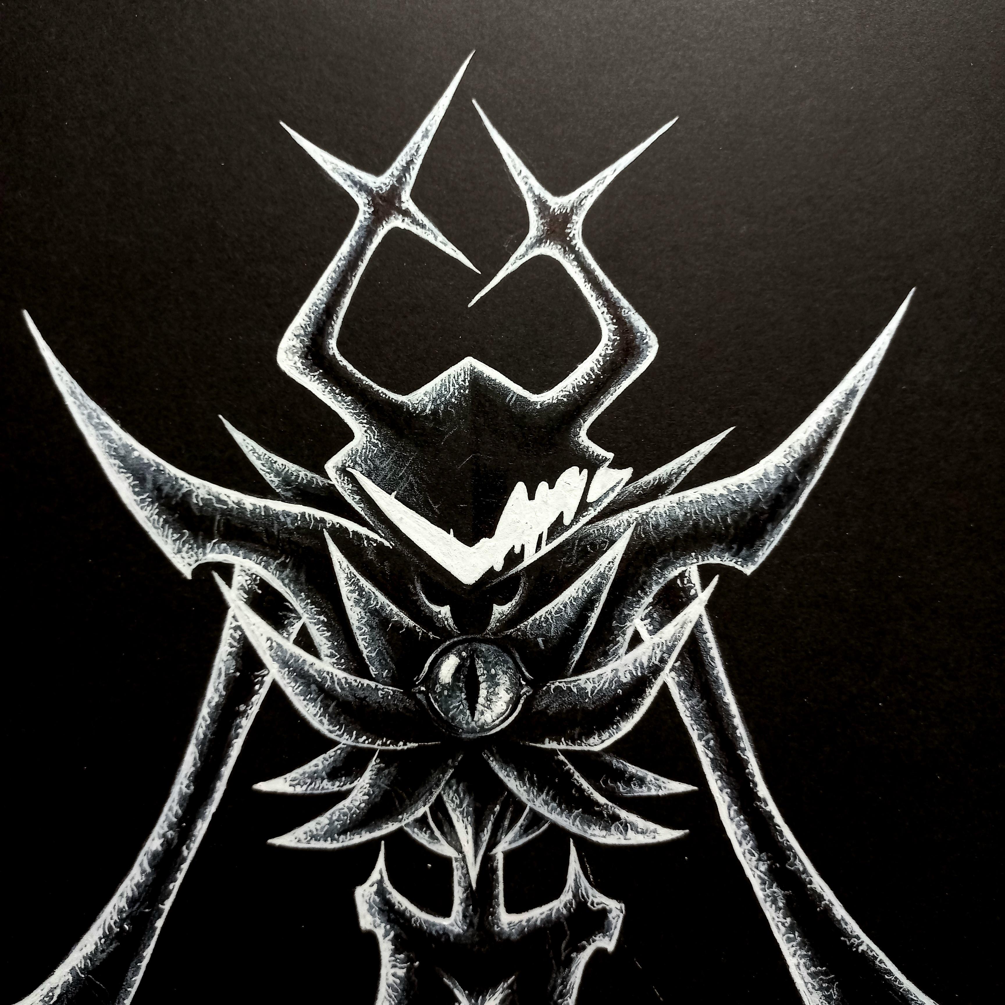 3456x3456 Roaring knight I drew with white pens