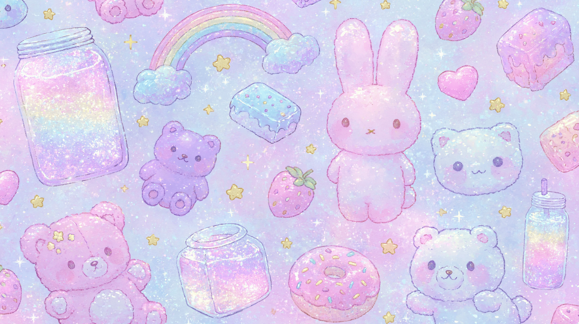 1920x1075 Whimsical Cutecore: Fairy Kei Pastel Kawaii Quad HD Wallpaper