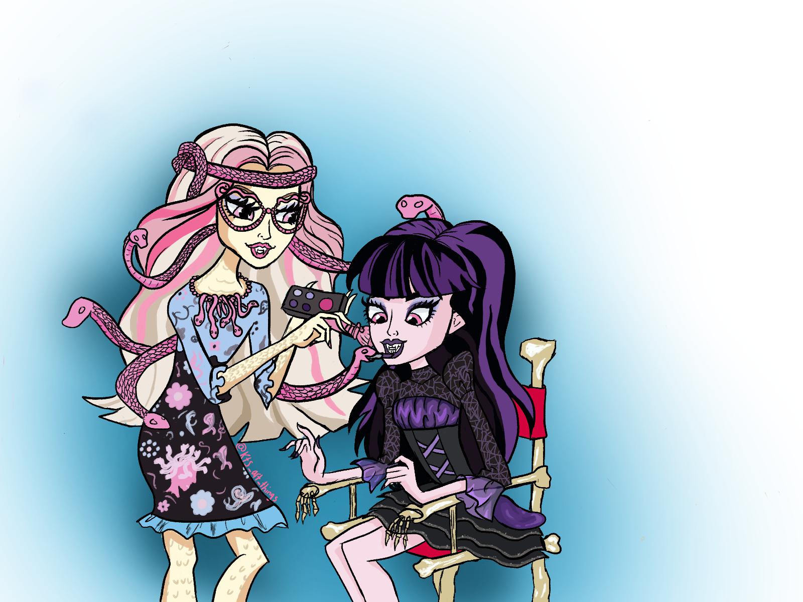1600x1200 Did a drawing of Elissabat and Viperine, it took a while and I'm just starting out with digital art but I'm really happy with how it turned out !